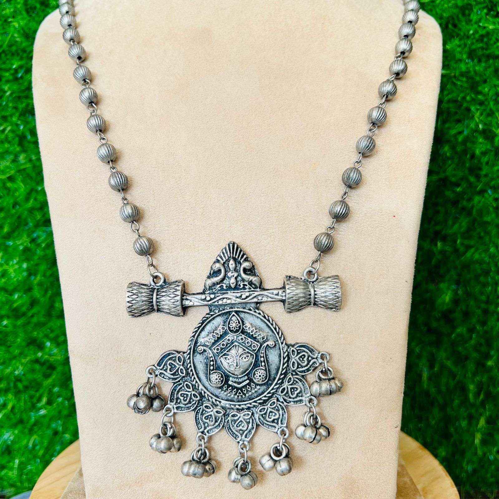 Oxidized Josie long Neckpiece Velvet box by Shweta