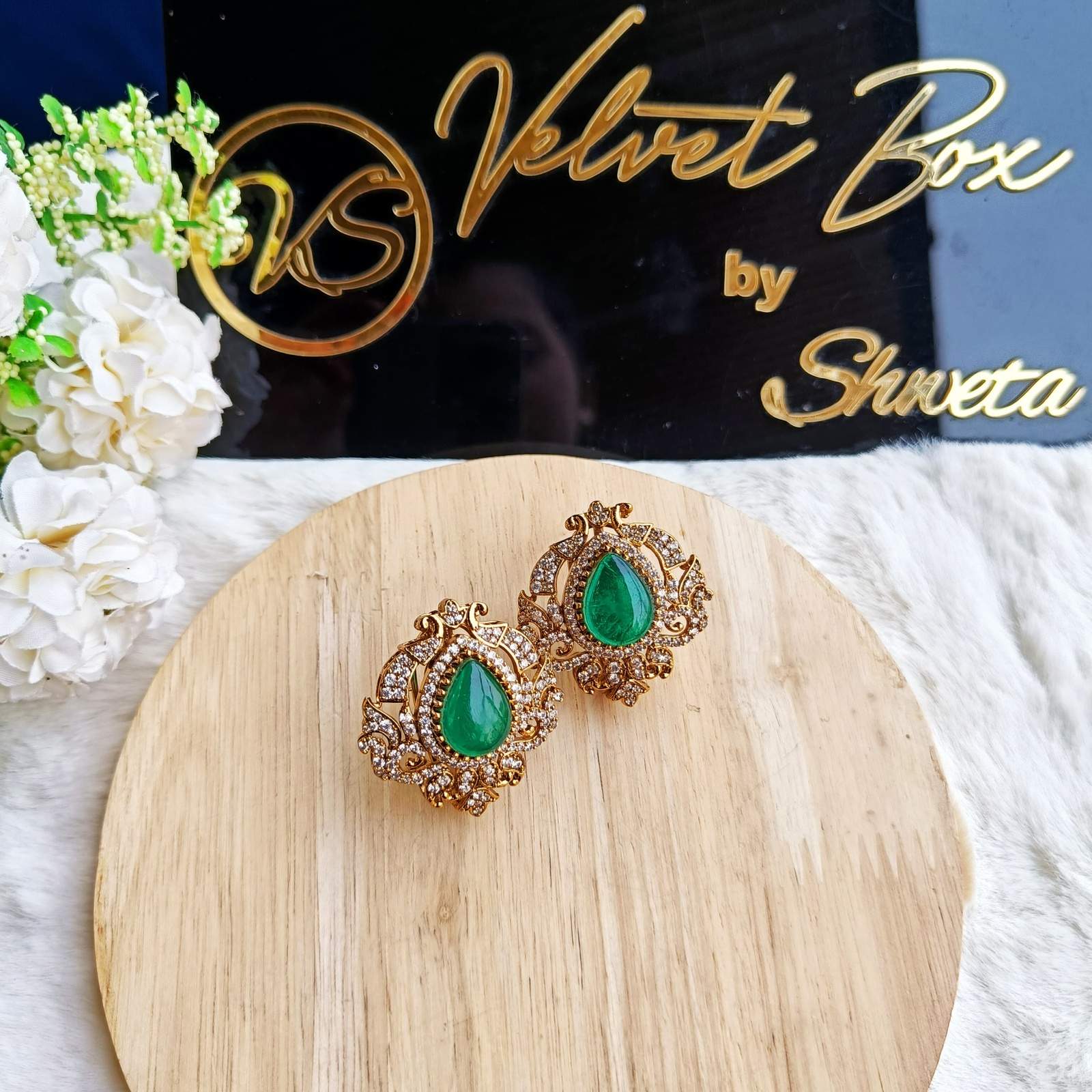 Nayaab tuba polki earrings