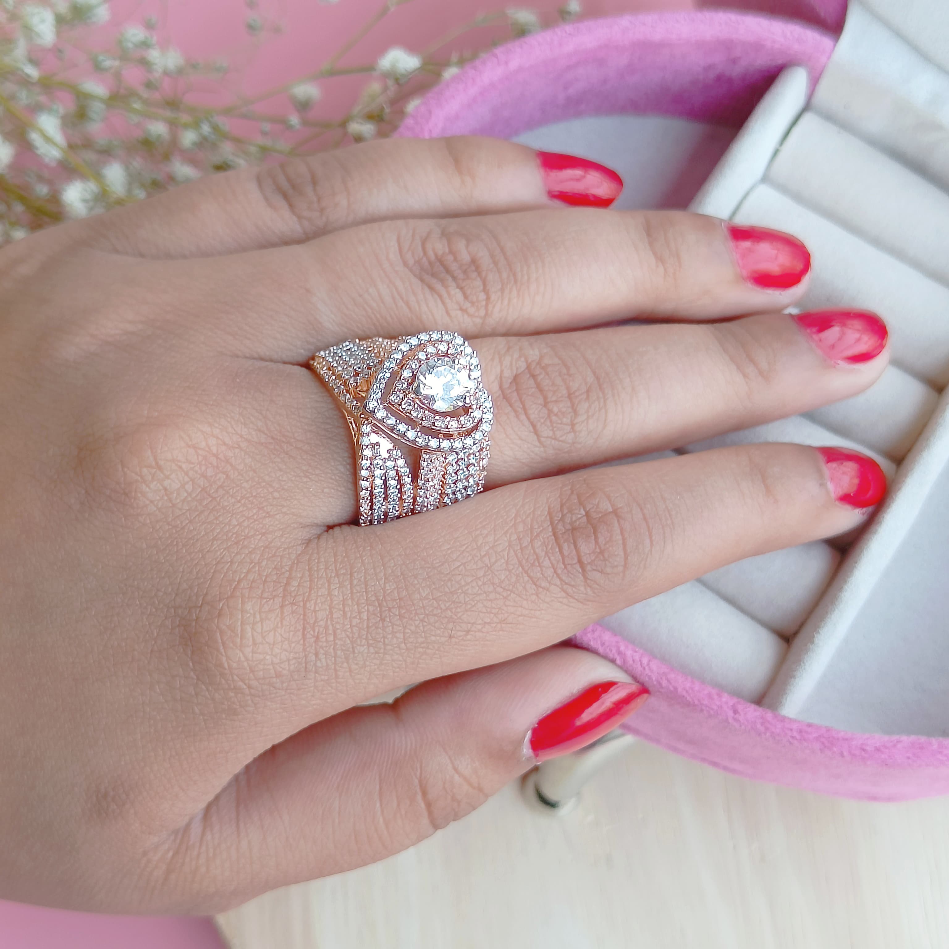Vs sterling silver Cocktail Ring-155 12g