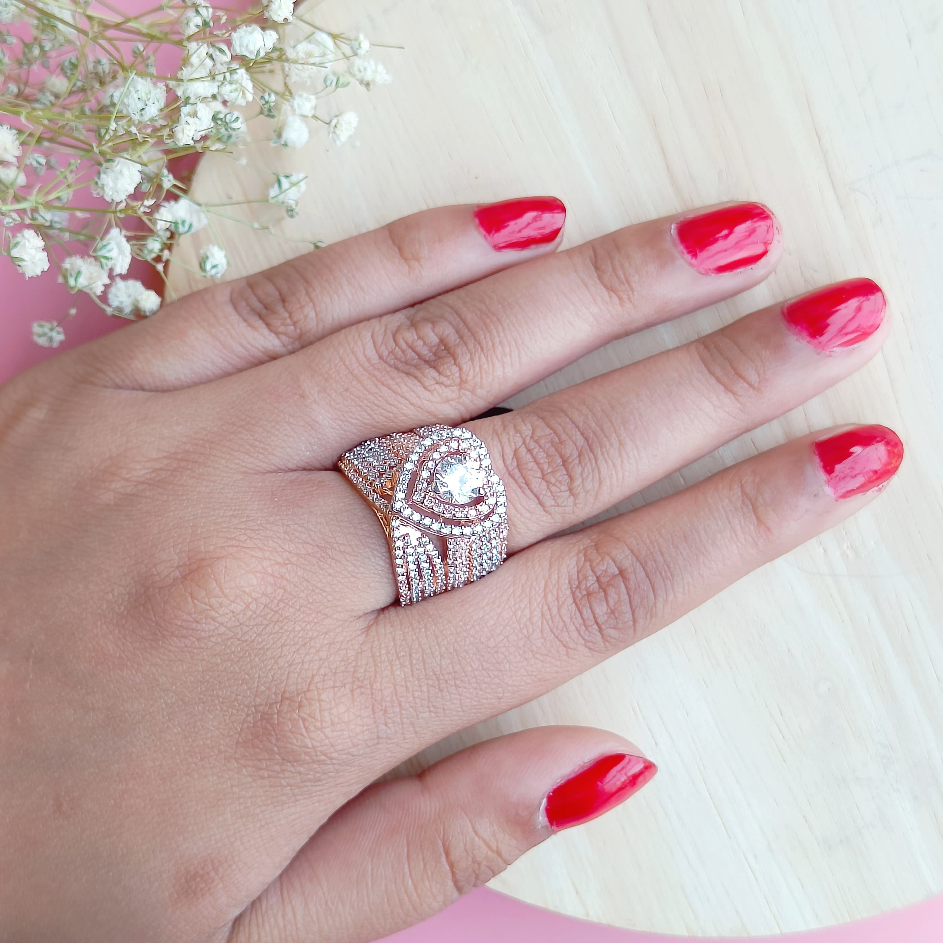 Vs sterling silver Cocktail Ring-155 12g