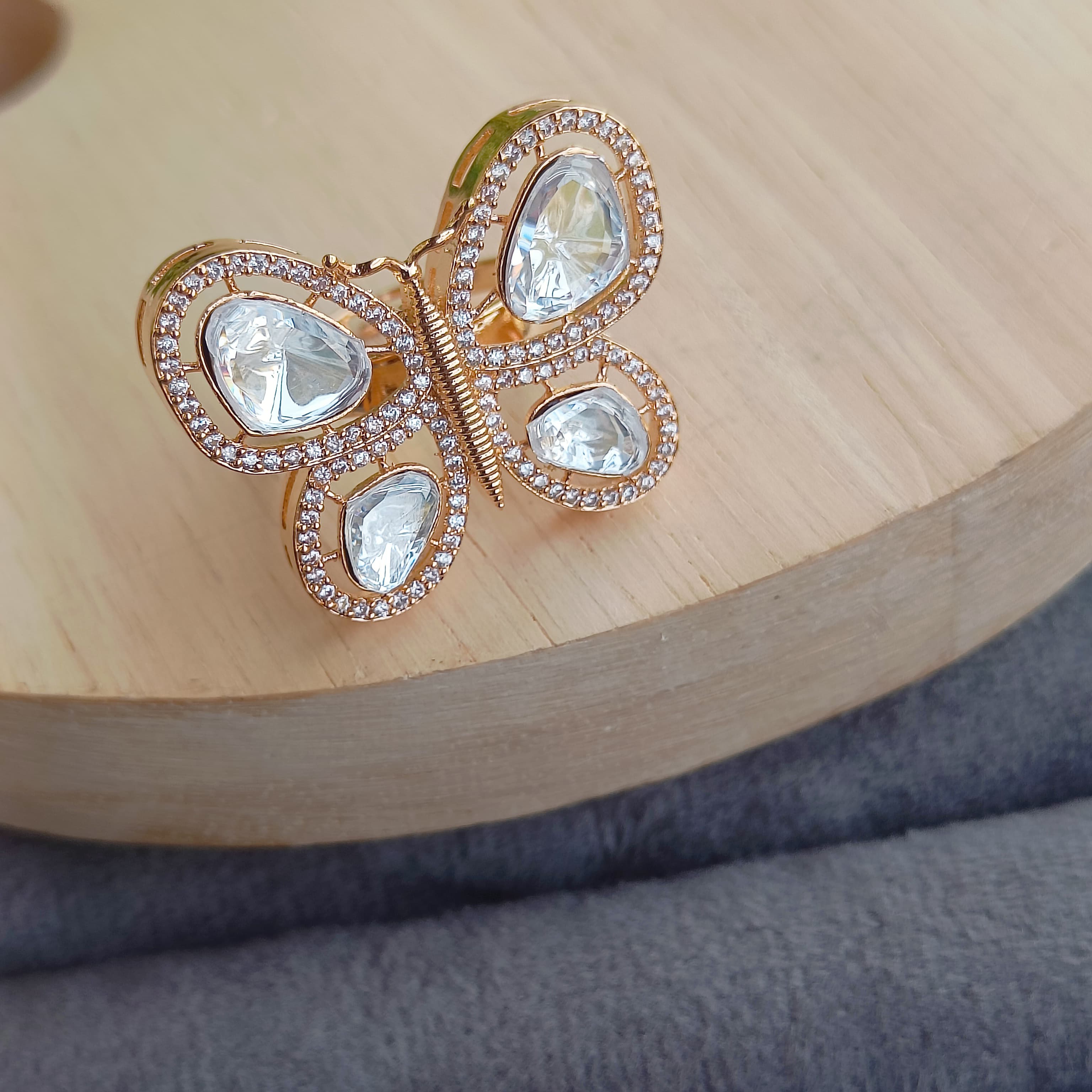 Nayaab Sara Polki Ring adjustable