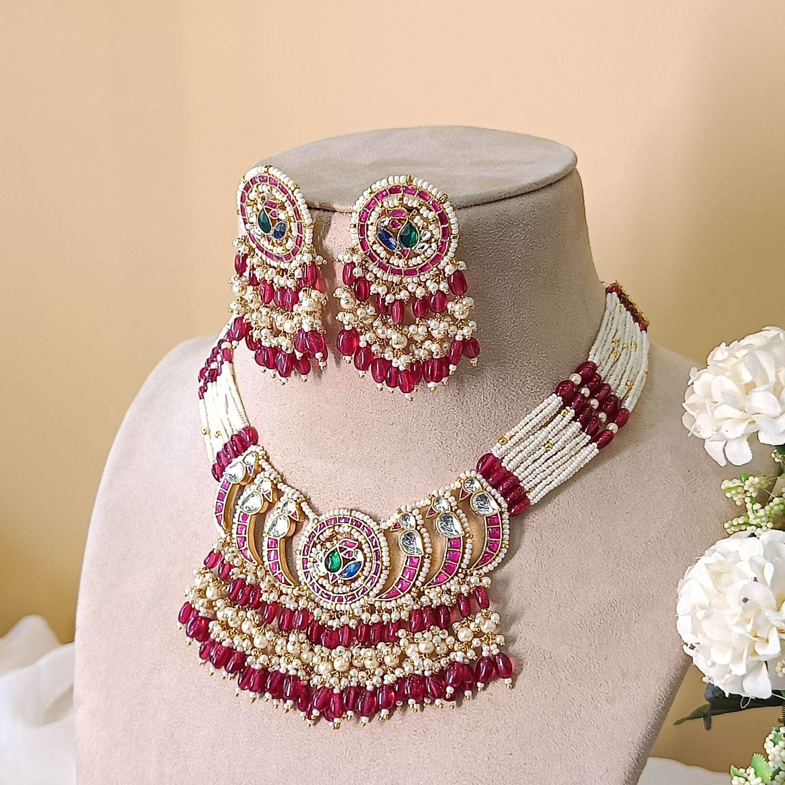 Nayaab mareya Polki Neckpiece