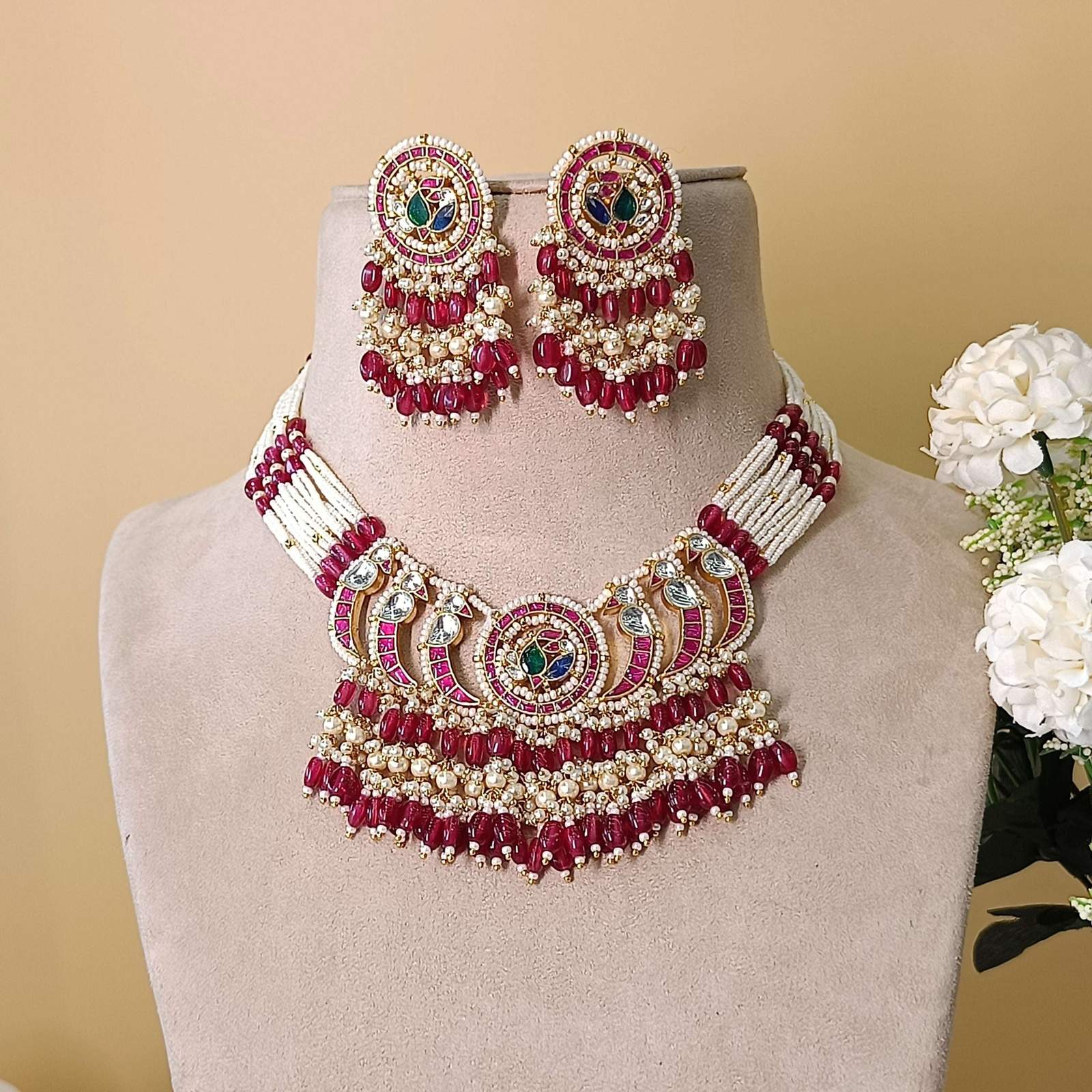 Nayaab mareya Polki Neckpiece