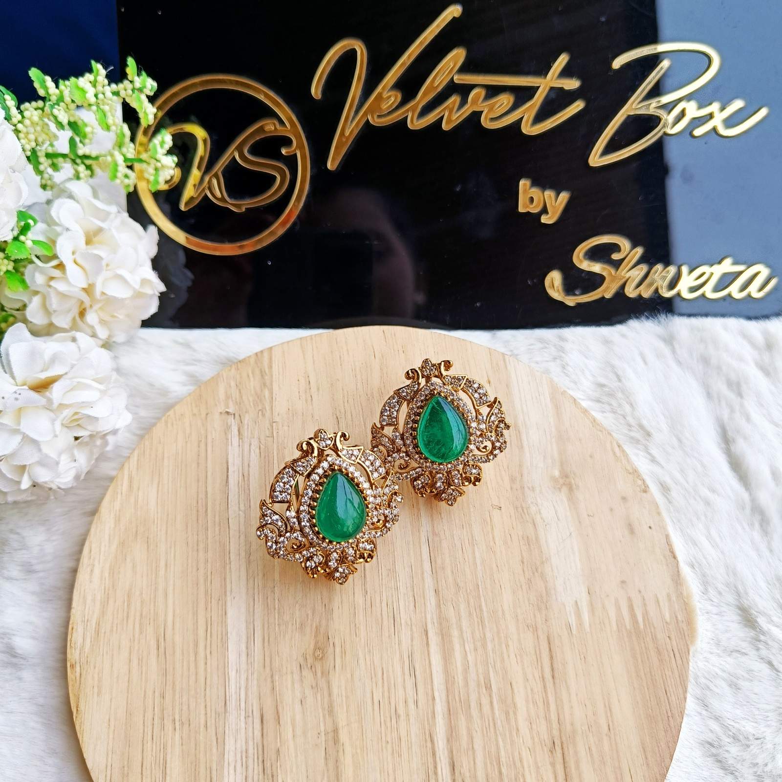 Nayaab tuba polki earrings