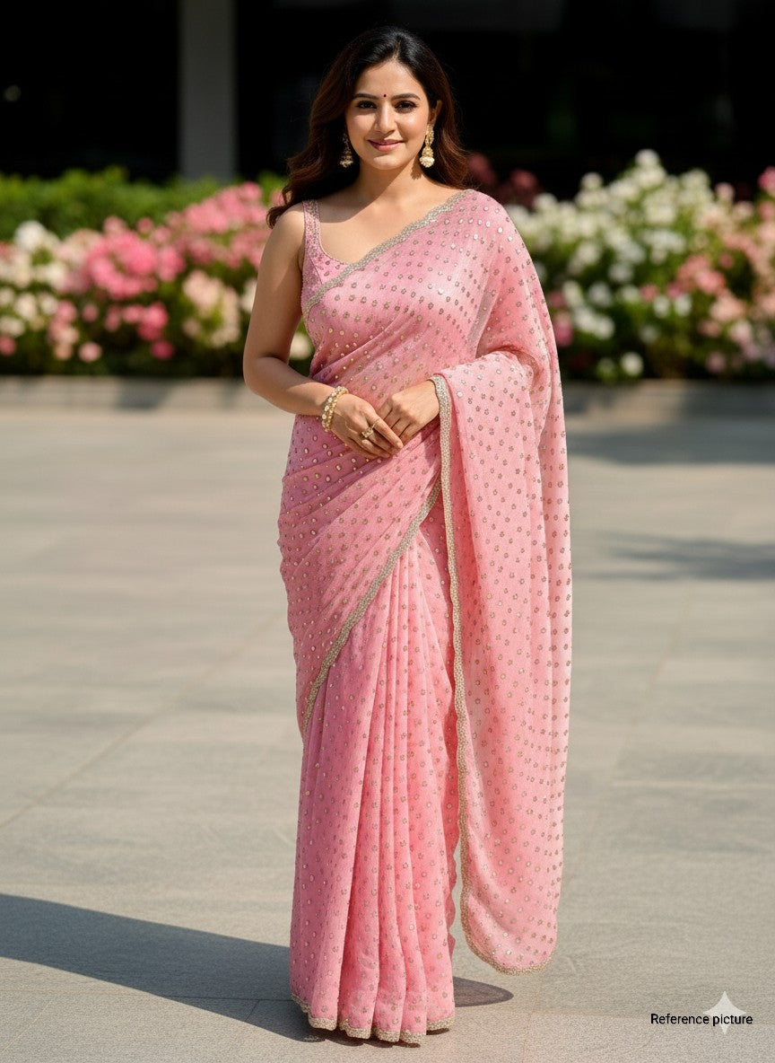 Pink Raina Organza saree