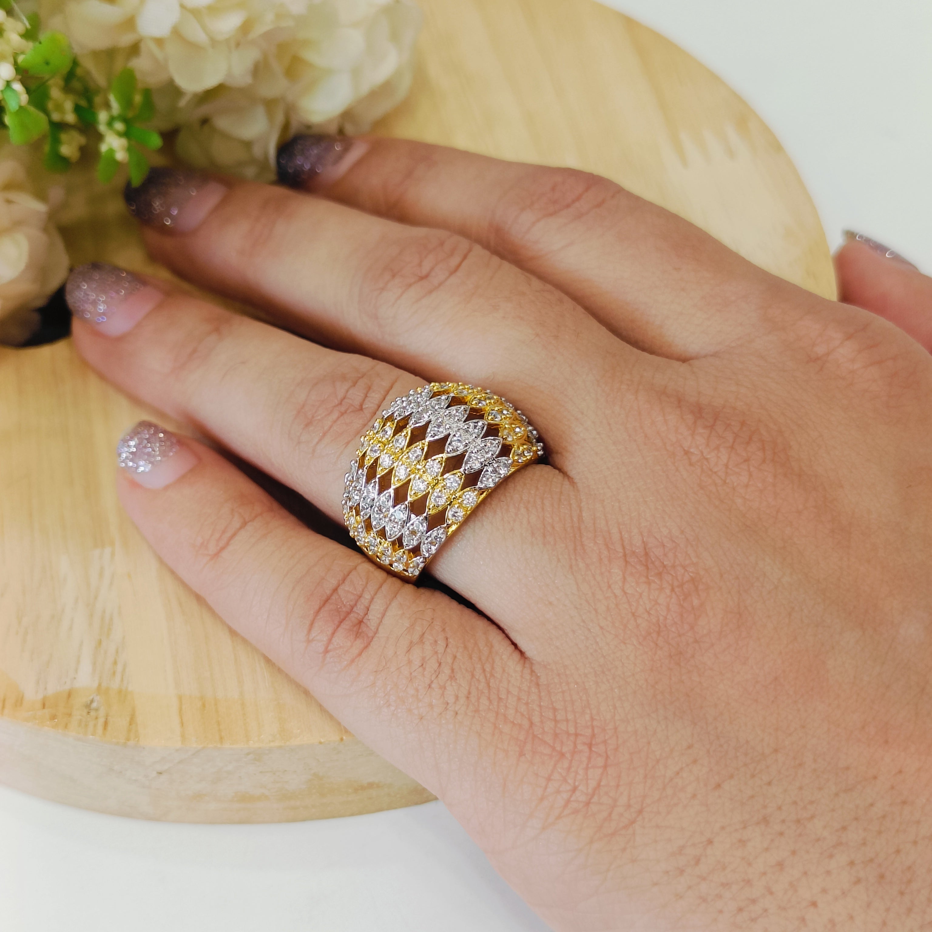 Vs sterling silver cocktail ring 177 7g