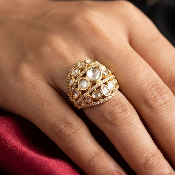 Nayaab arushi Polki ring adjustable