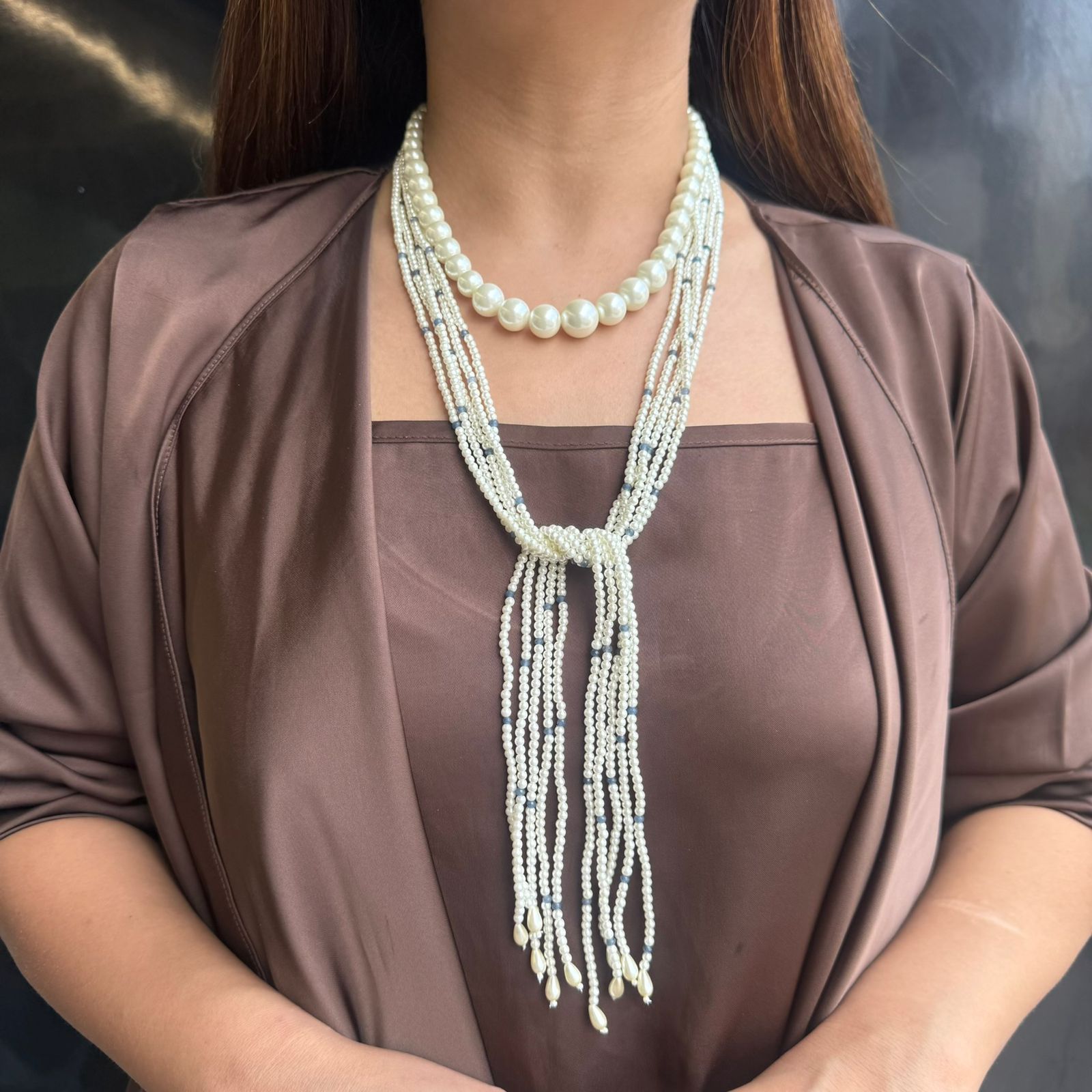 Nayaab Aayra Pearl long neckpiece
