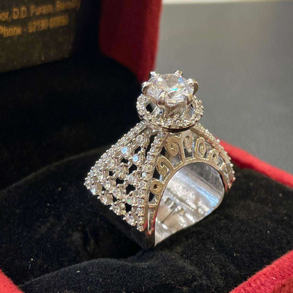 Vs Sterling Silver Cocktail Ring 01 Velvet box by Shweta