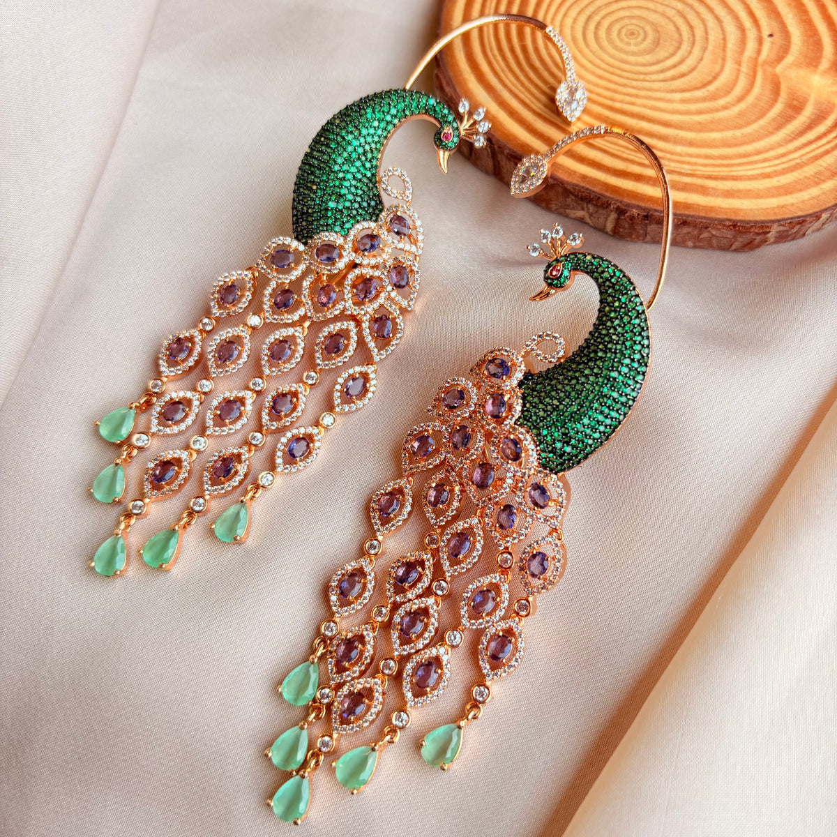 Peacock Earcuff