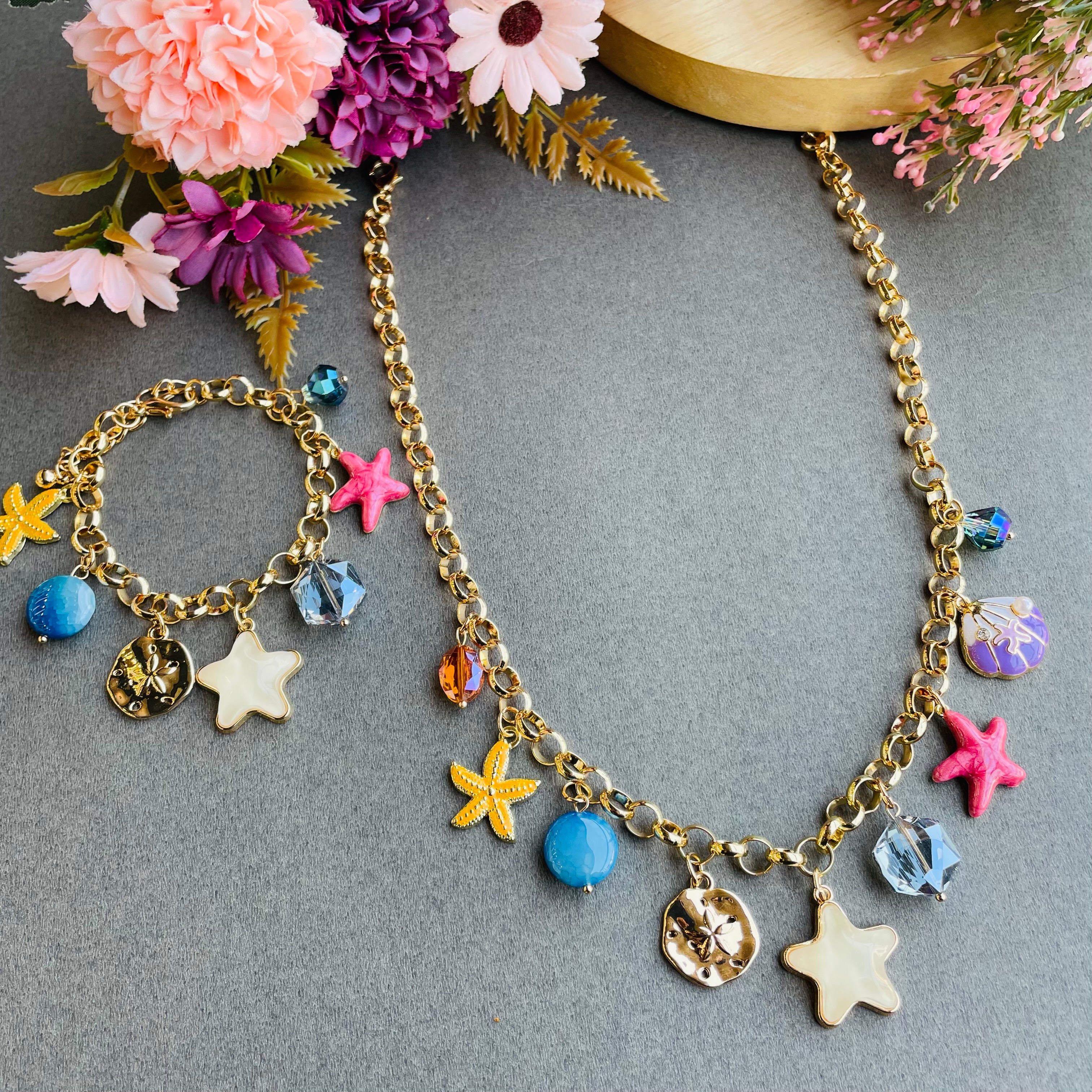 Layla Star Neckpiece With Bracelet Combo