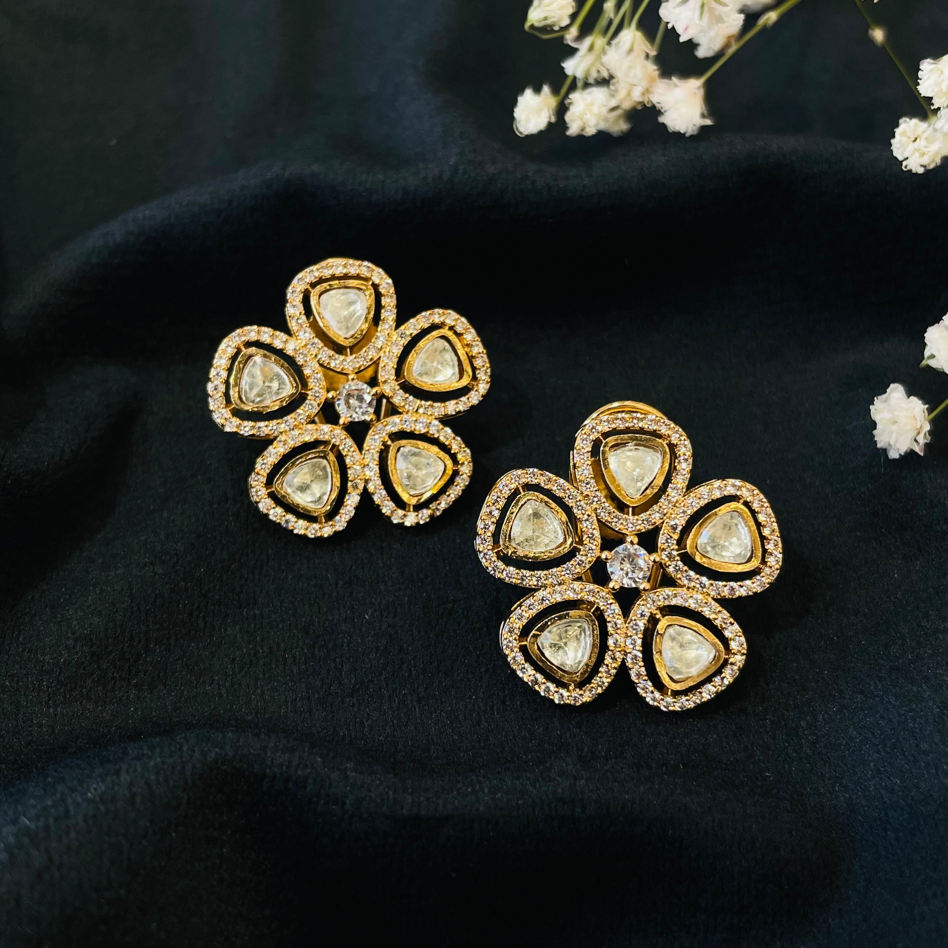 Nayaab Sona Polki Studs