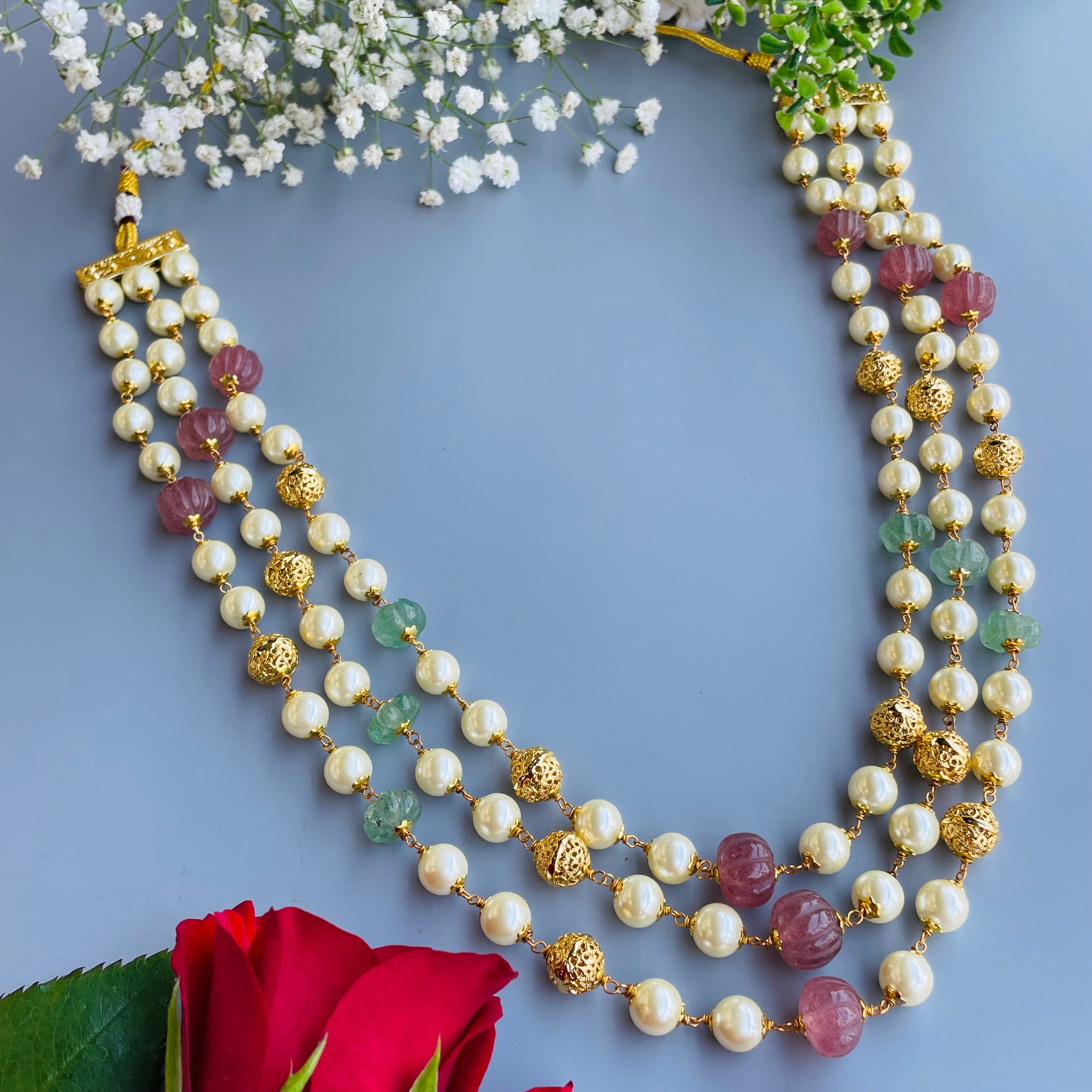 Nayaab Mahi pearl long Neckpiece