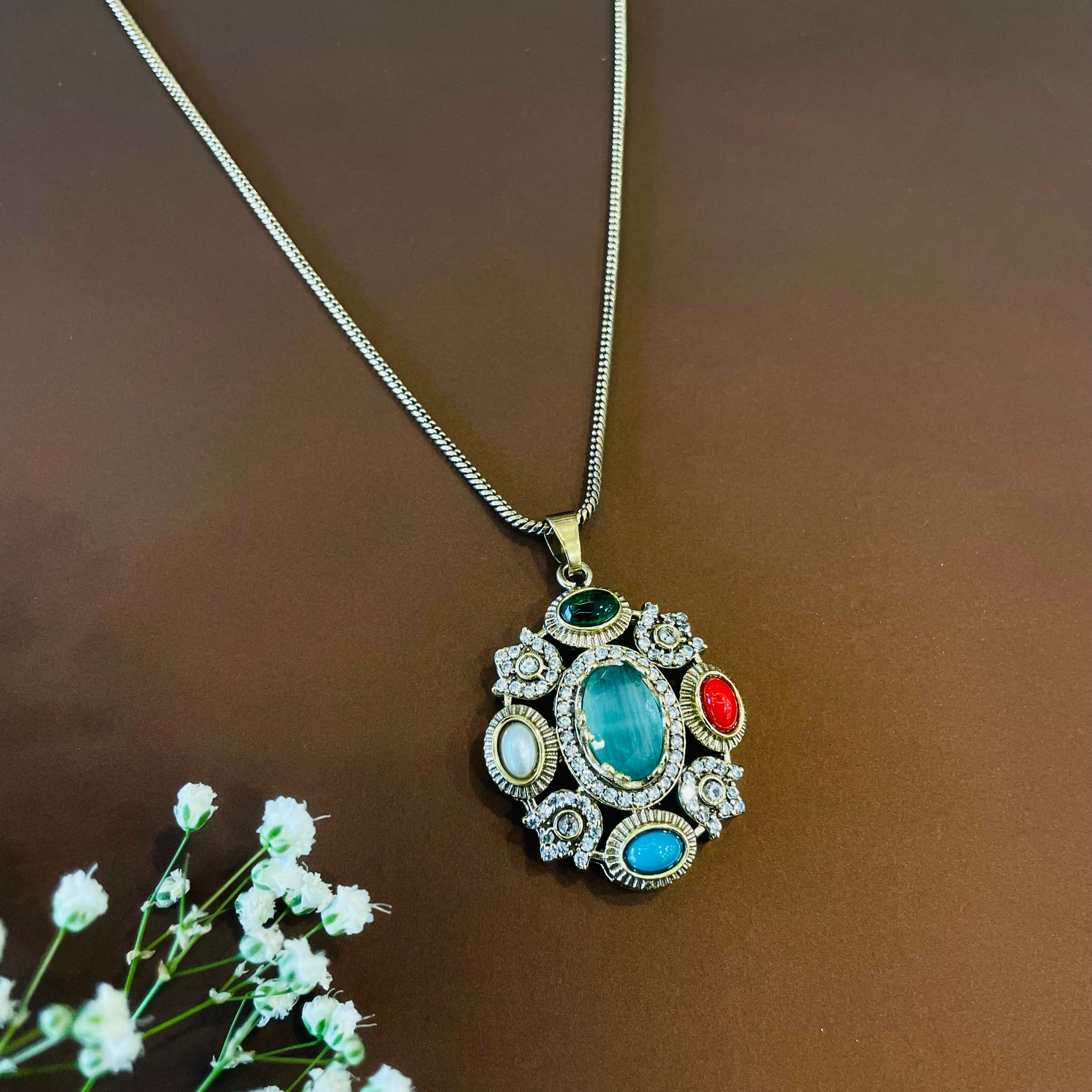 Nayaab Tarini Combo set - pendant,studs,ring-adjustable