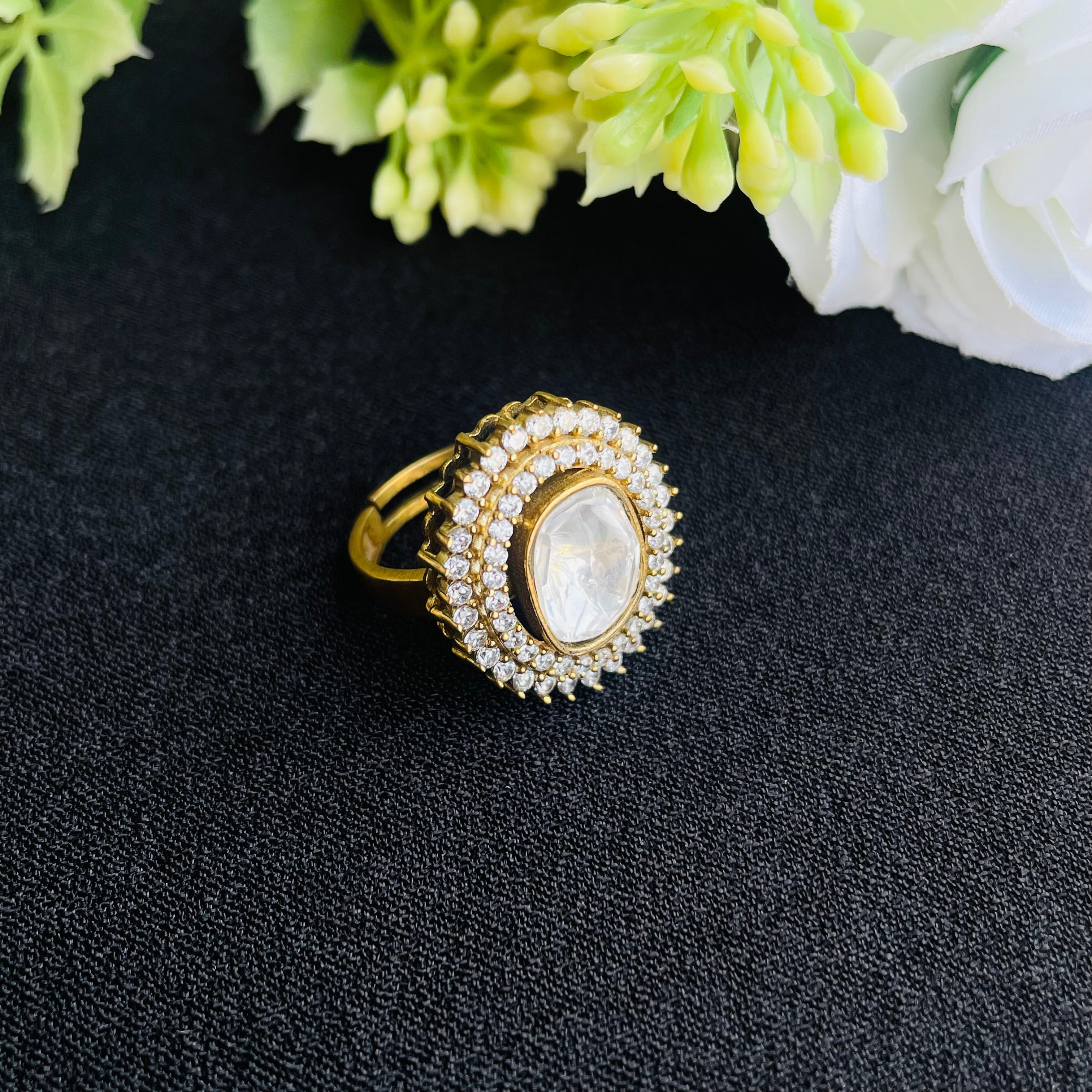 Nayaab Polki pendant With Free Ring