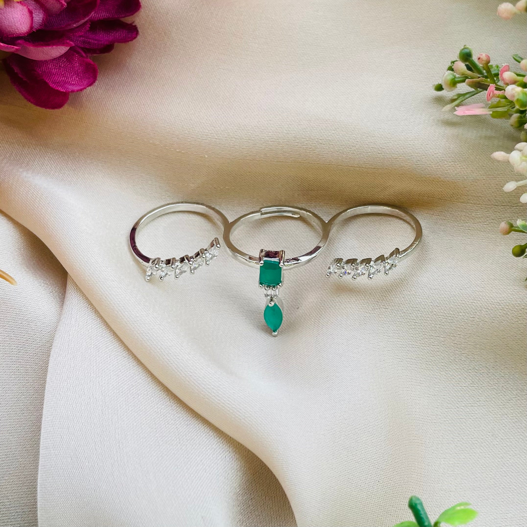 Ad Olivia ring-Green adjustable