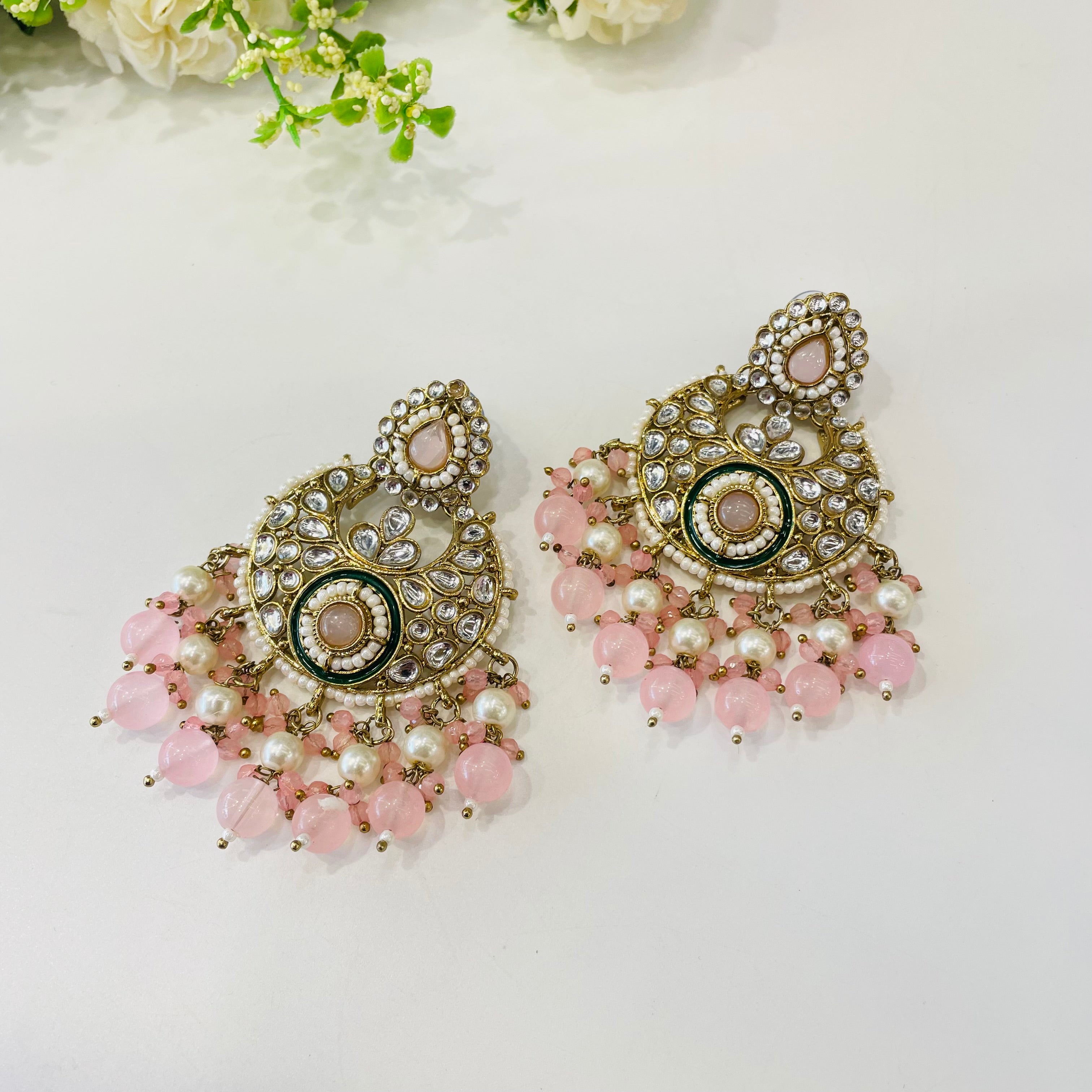 Nayaab Diya earrings with tikka