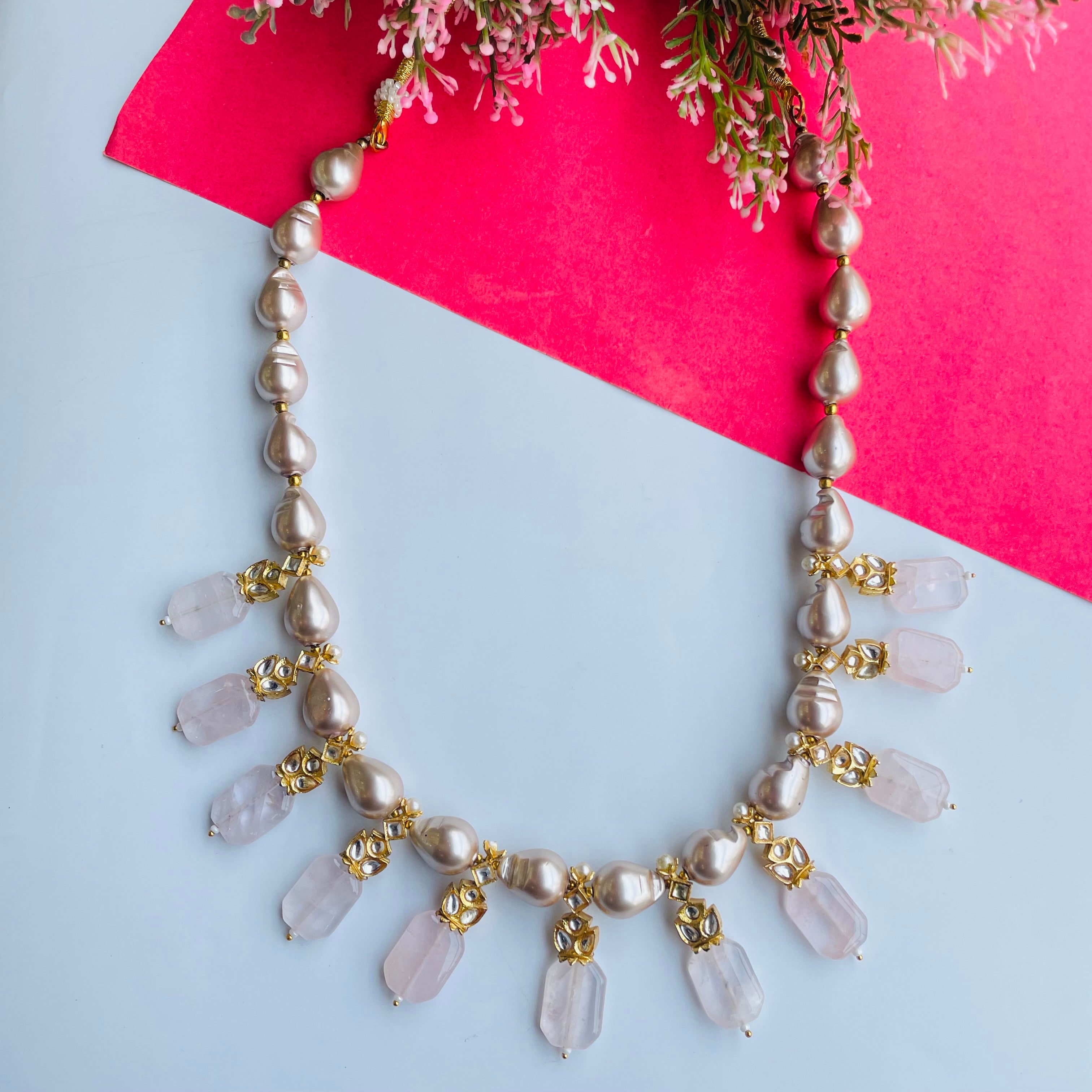 Nayaab long pearls Neckpiece