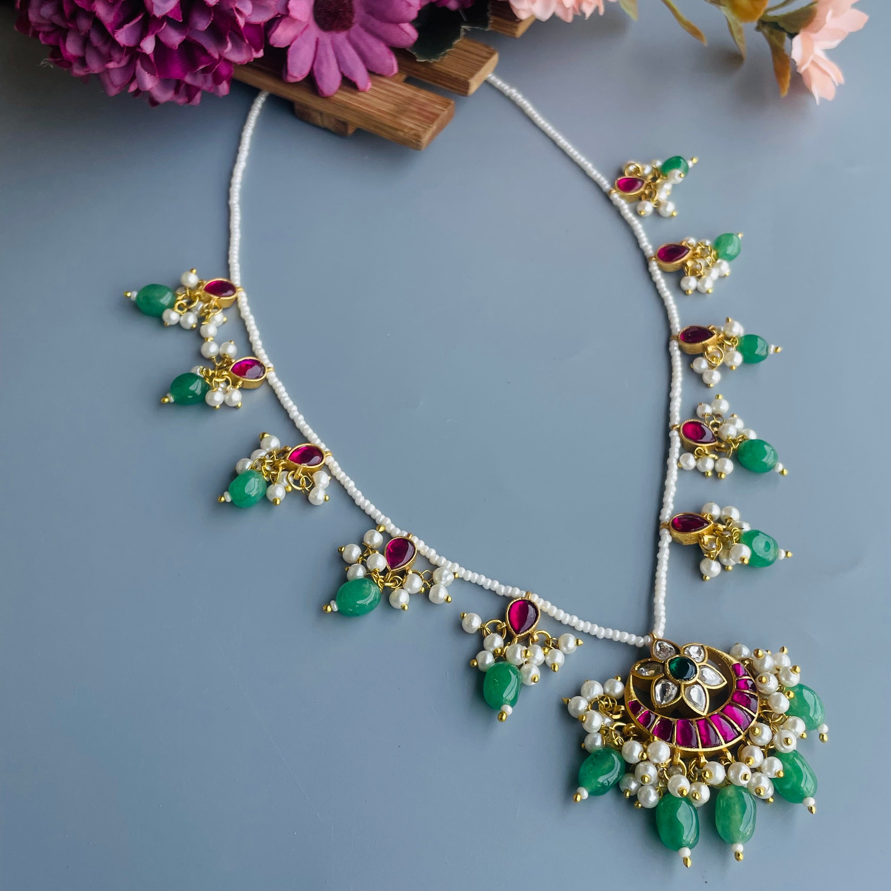 Nayaab Chand Tara Polki Neckpiece