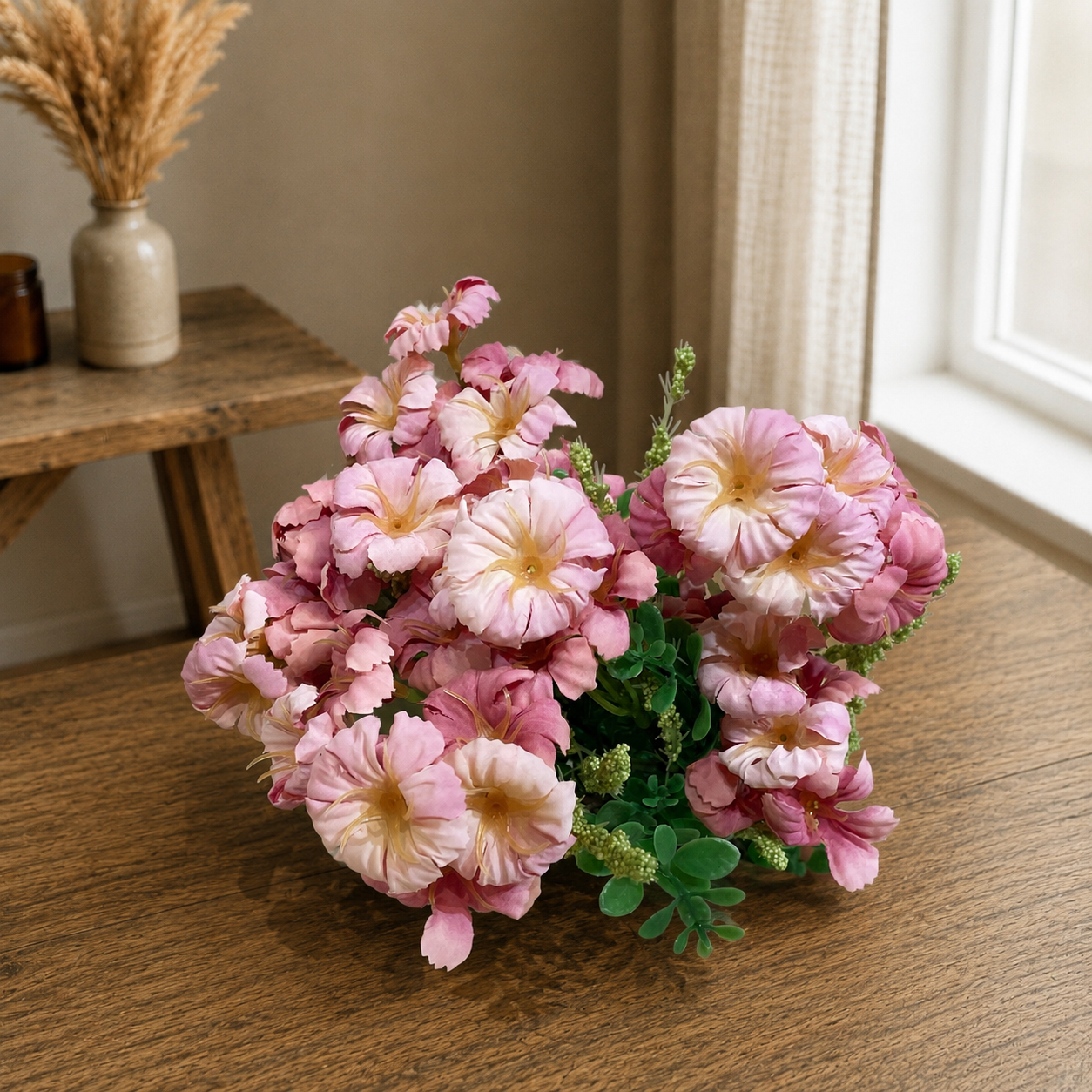 Artificial Flower & Grass Combo