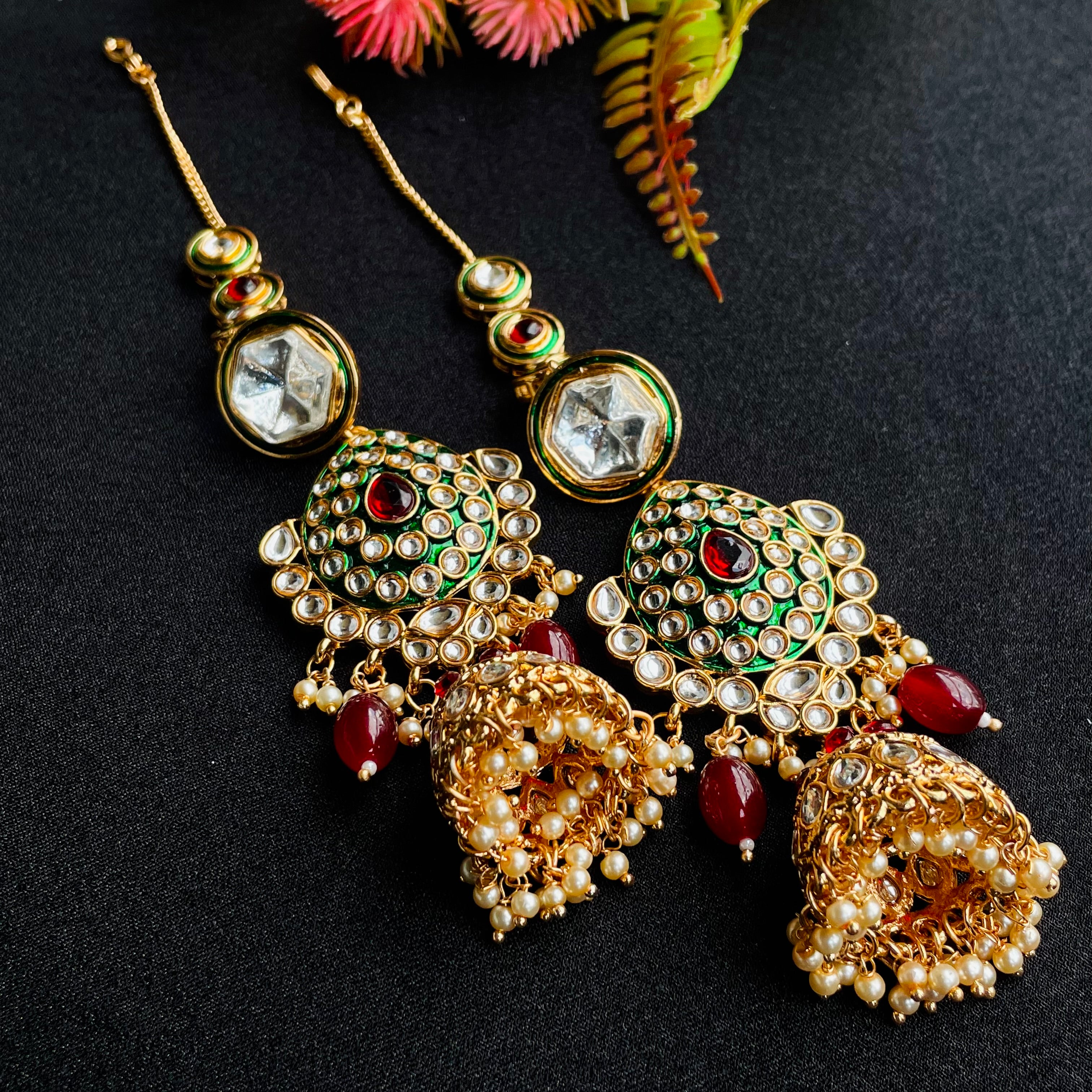 Nayaab Aadhya Earrings With Tikka