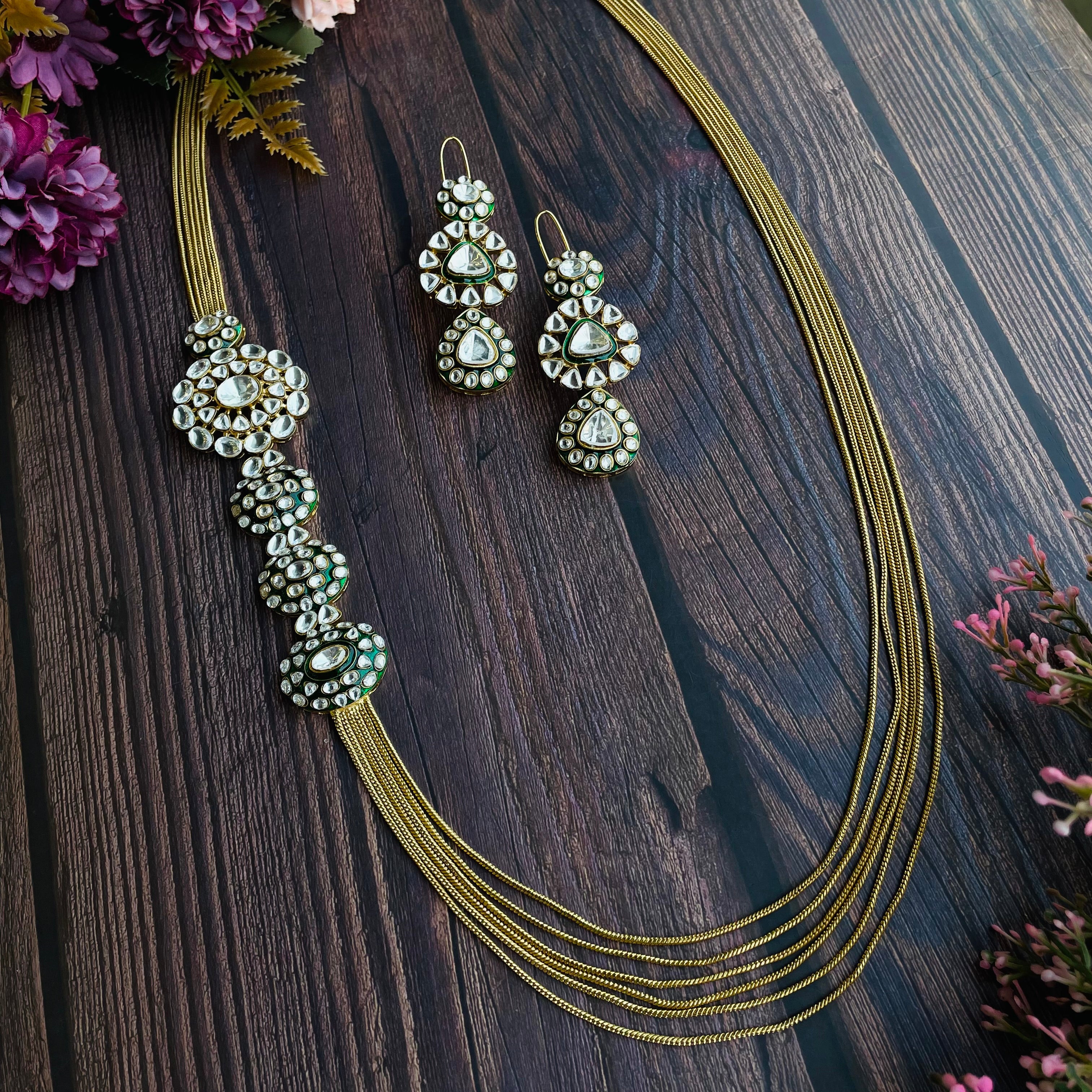 Nayaab layered Polki Neckpiece