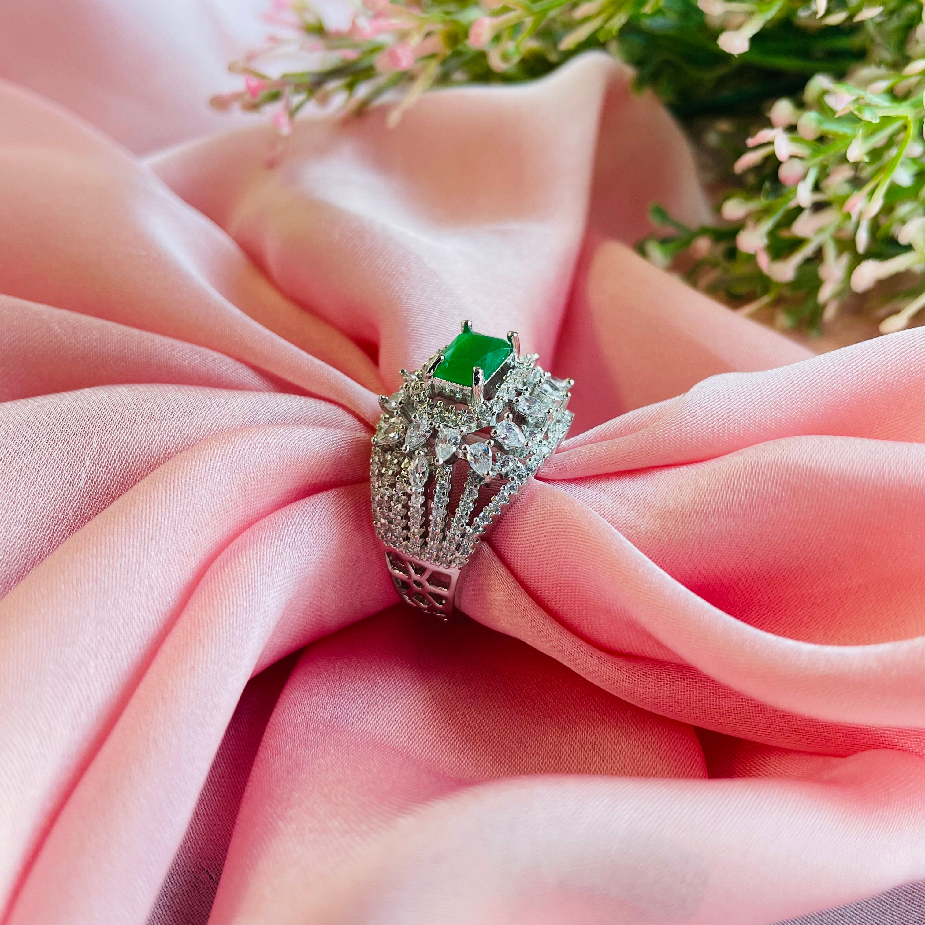 Ad belle ring-Green adjustable