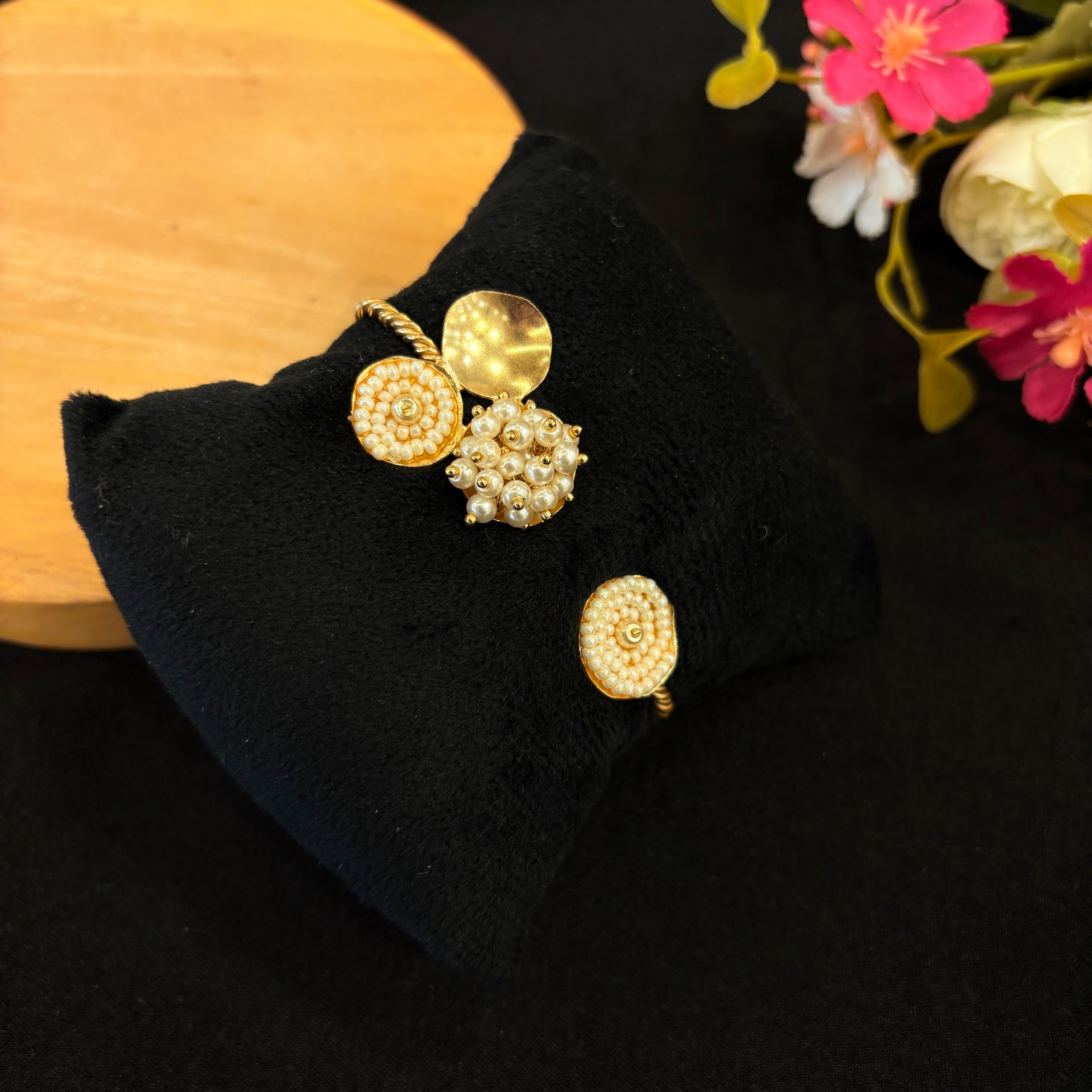 Pearl Bloom Twist Cuff