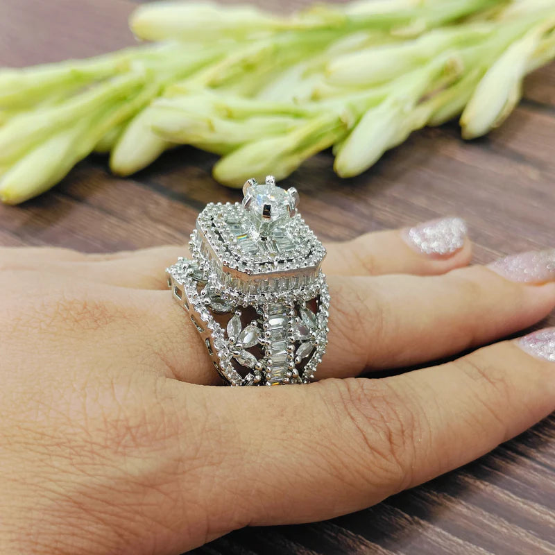 Ad aria neckpiece with maharani ring combo