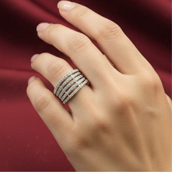 VS Sterling Silver Cocktail Ring 229 6G