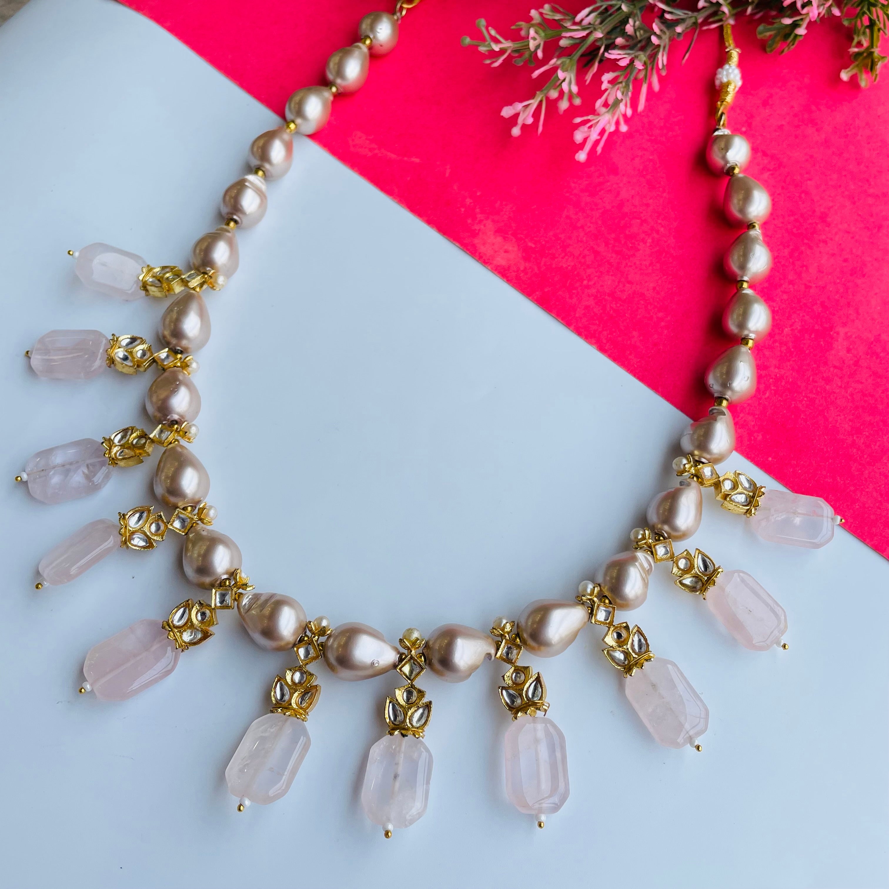 Nayaab long pearls Neckpiece