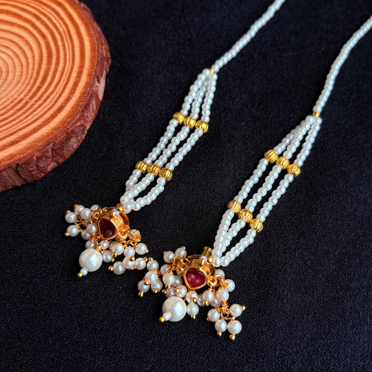Meher Emerald Pearl Earrings