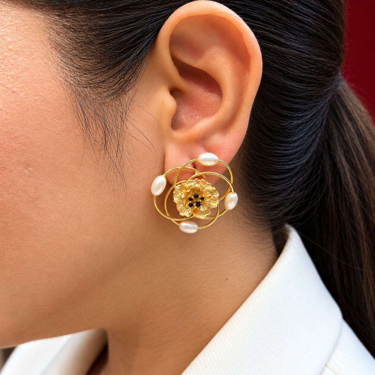 Mrinalini Pearl Earrings