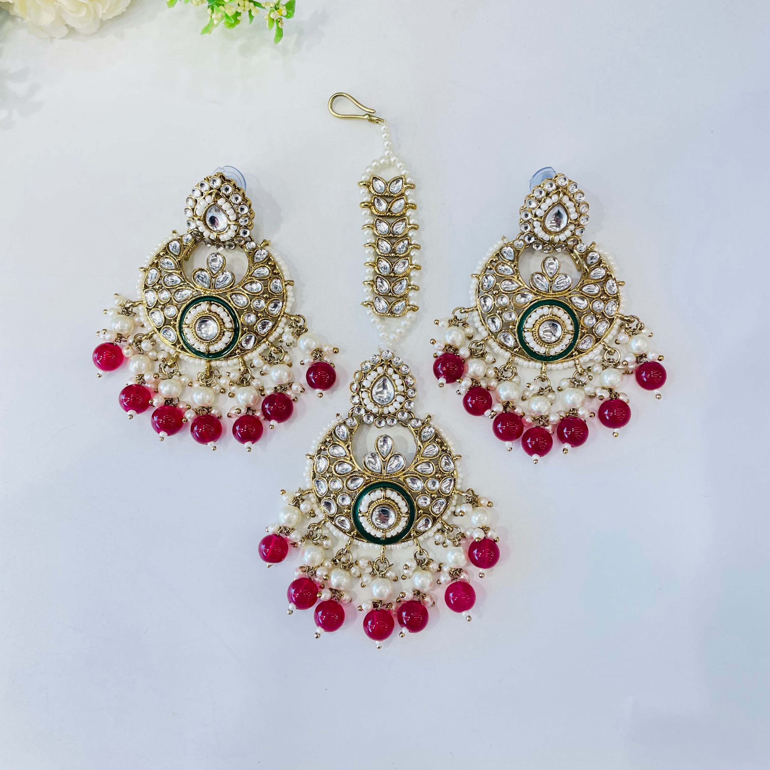 Nayaab Diya earrings with tikka