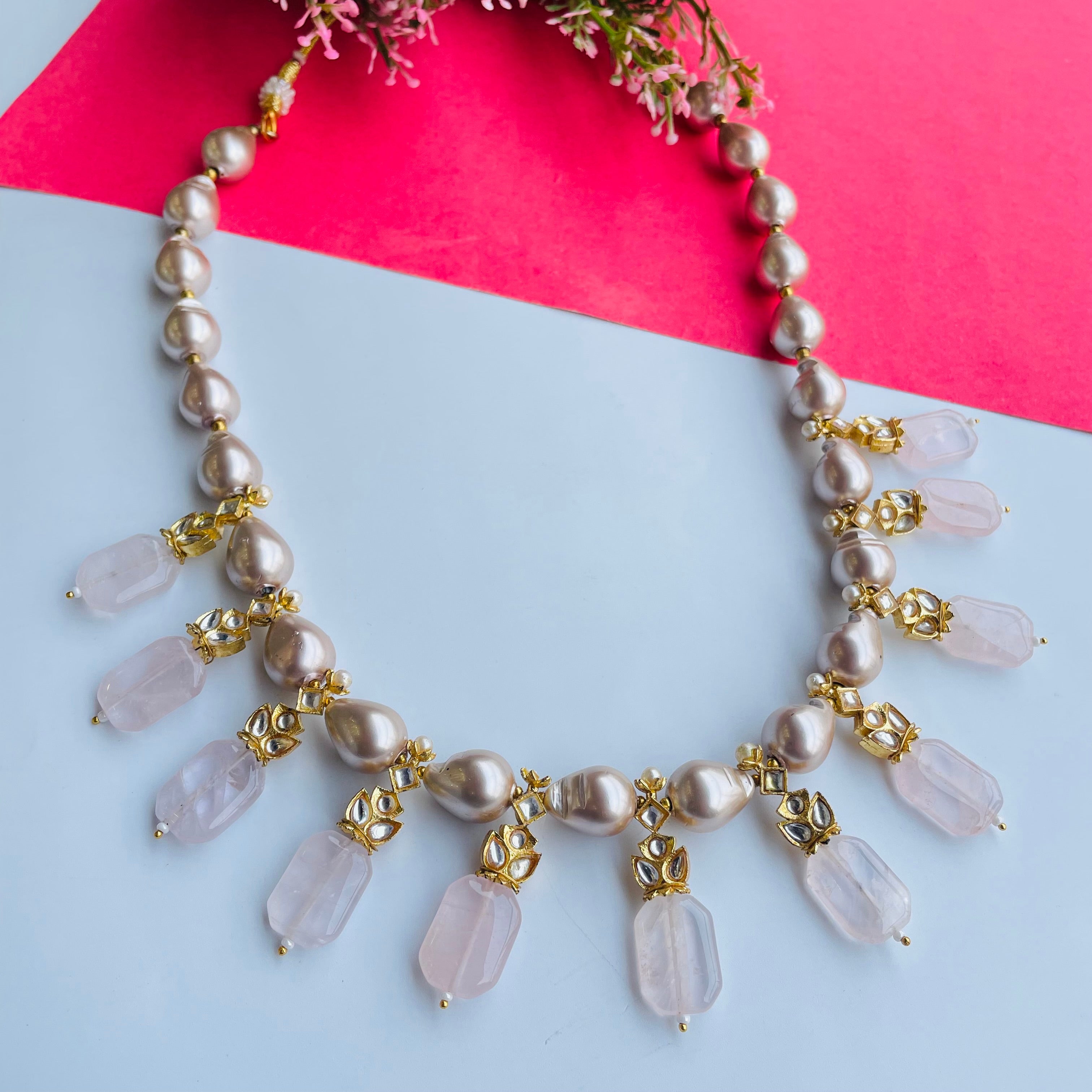 Nayaab long pearls Neckpiece