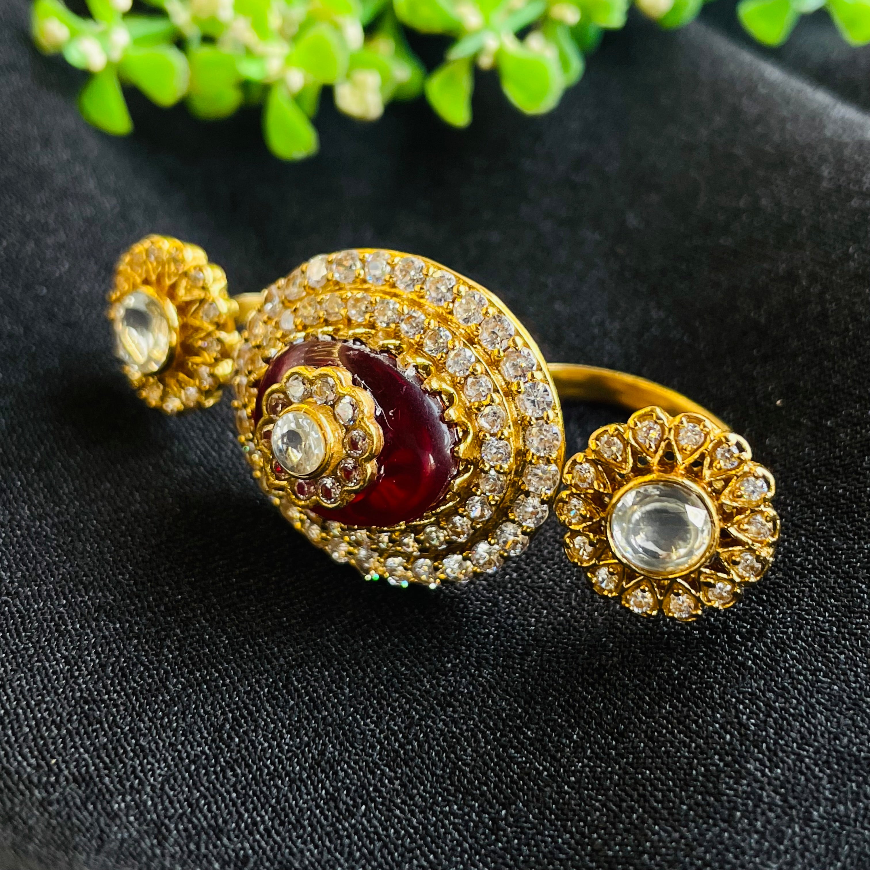 Nayaab Kavya Polki Ring adjustable