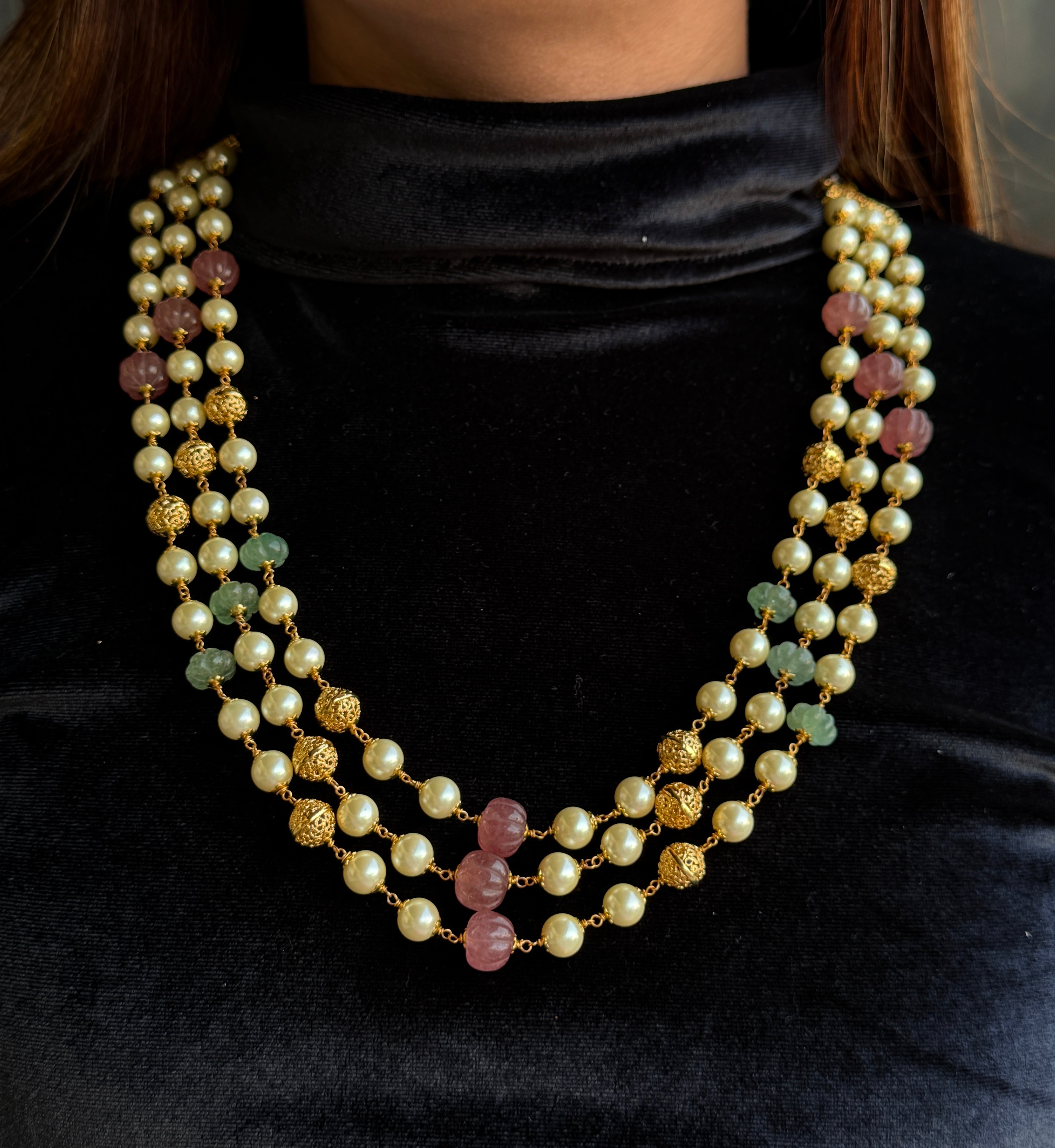 Nayaab Mahi pearl long Neckpiece