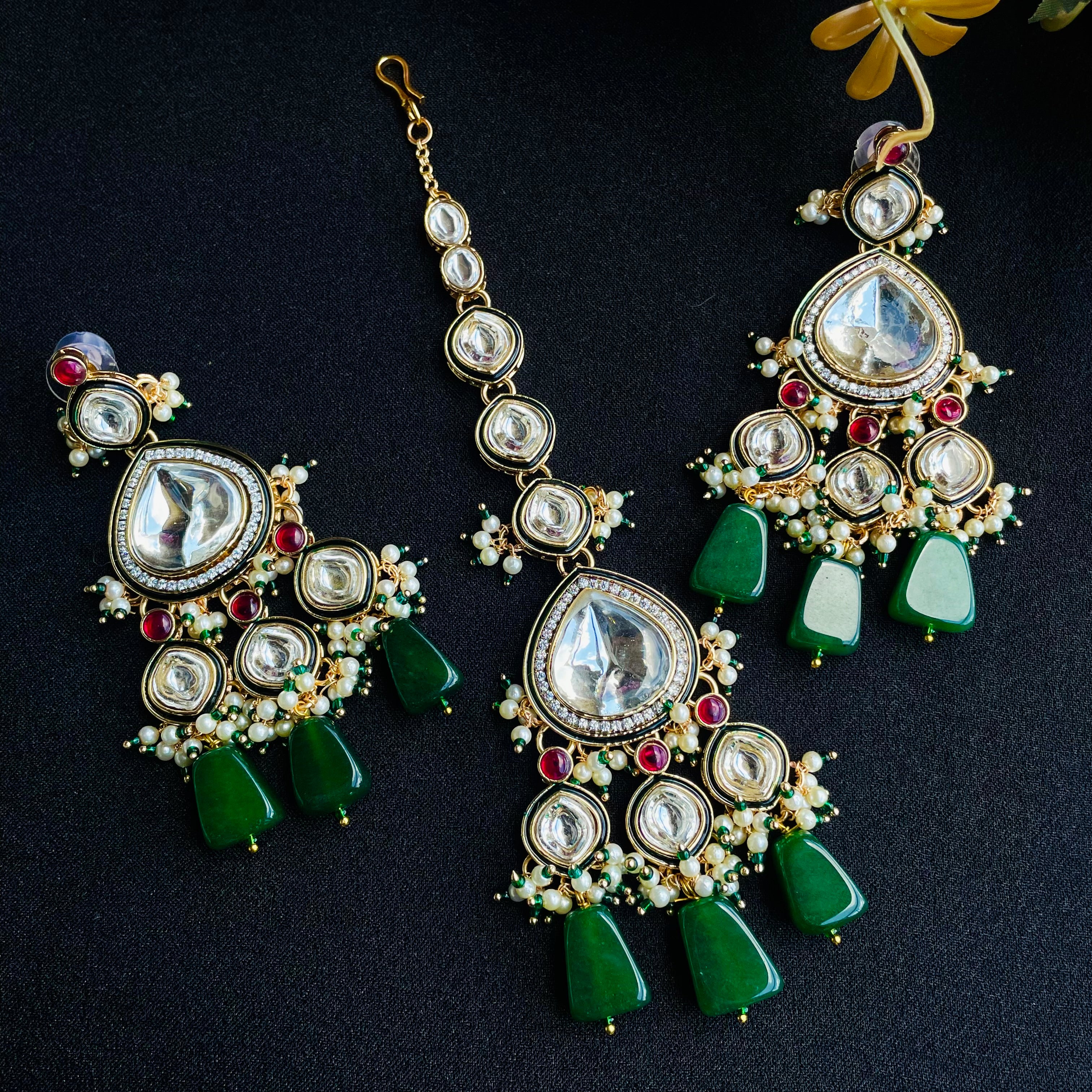 Nayaab Ramya Earrings with tikka