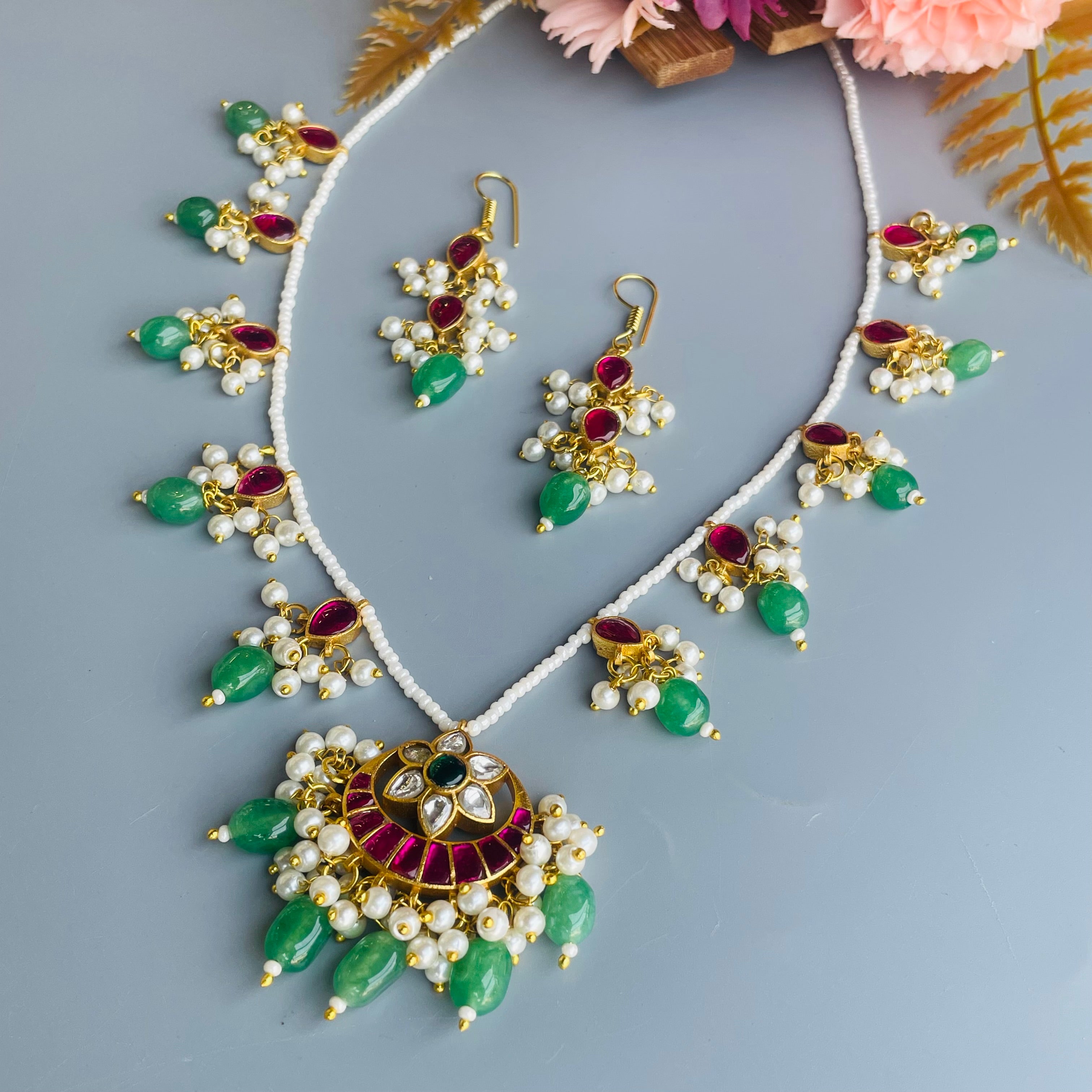 Nayaab Chand Tara Polki Neckpiece