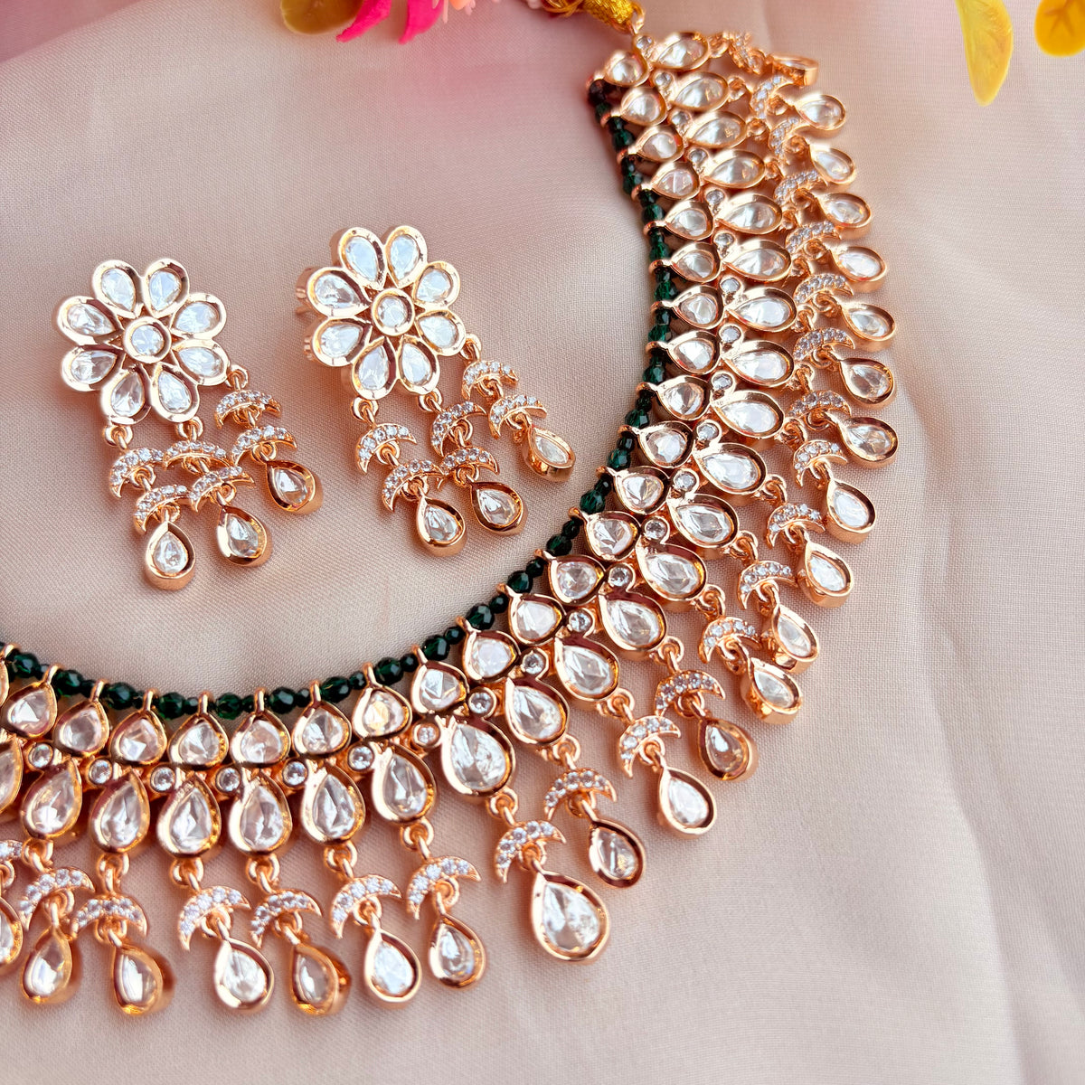 Aarohi Emerald Cascade Neckpiece