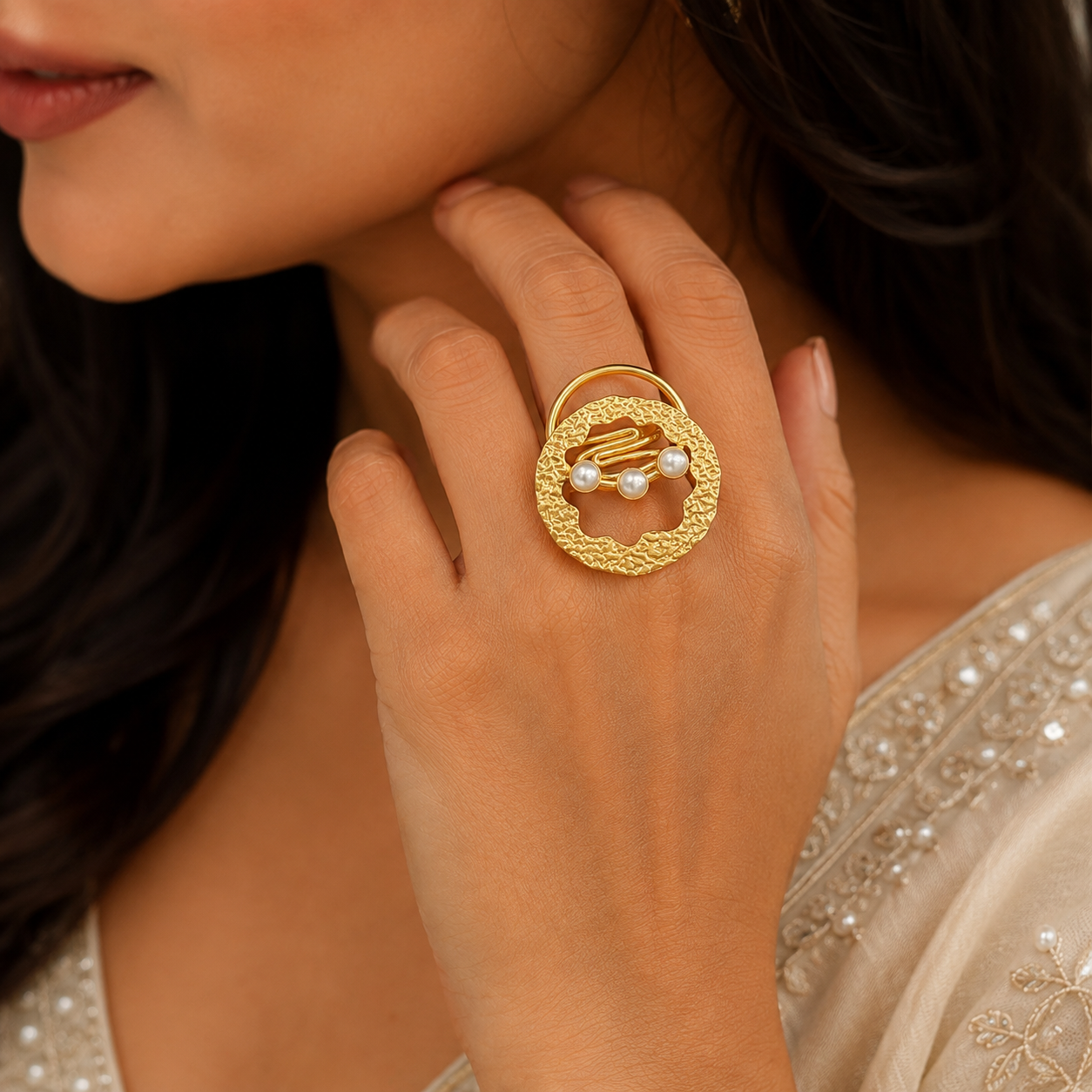 Aurelia Pearl Orbit Ring