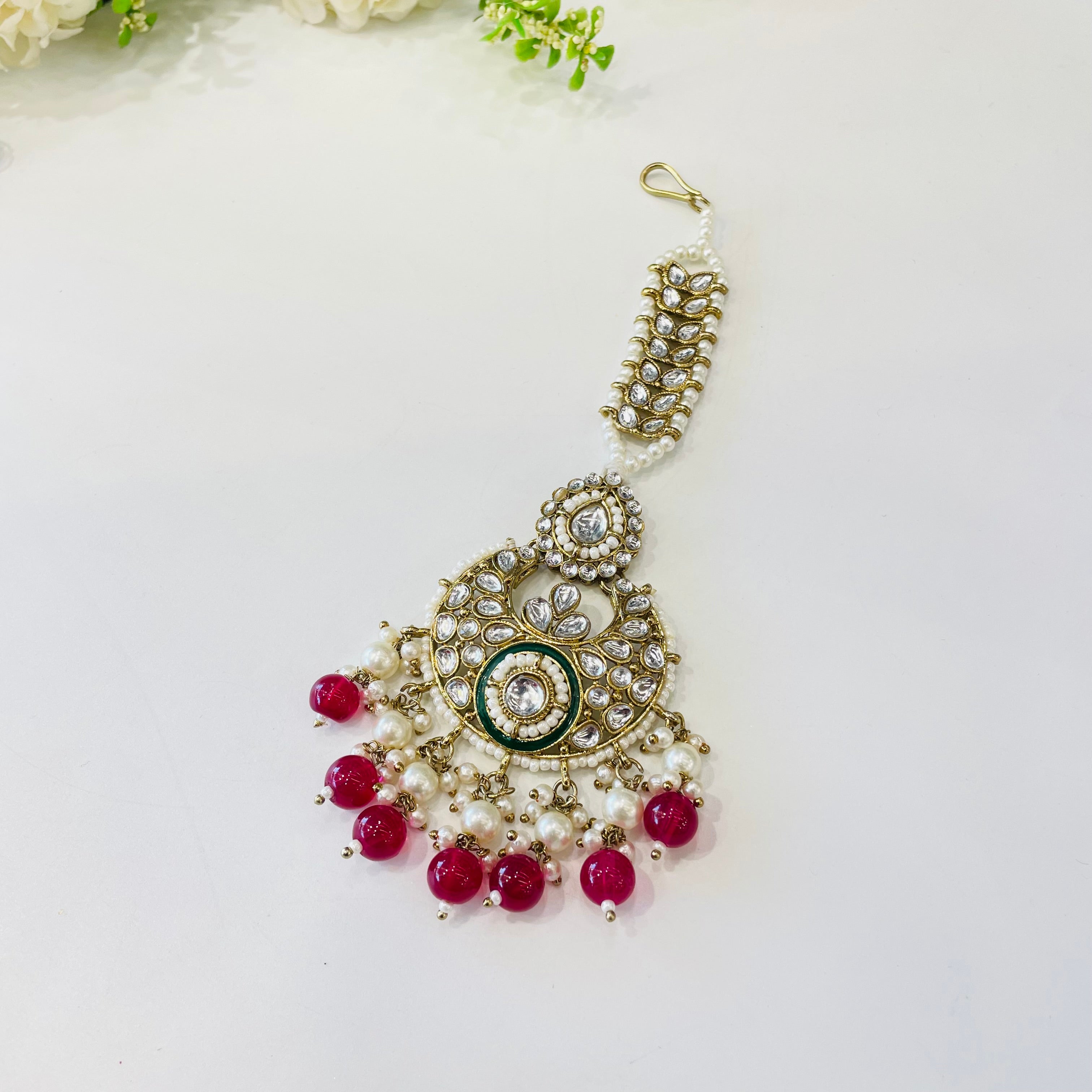 Nayaab Diya earrings with tikka