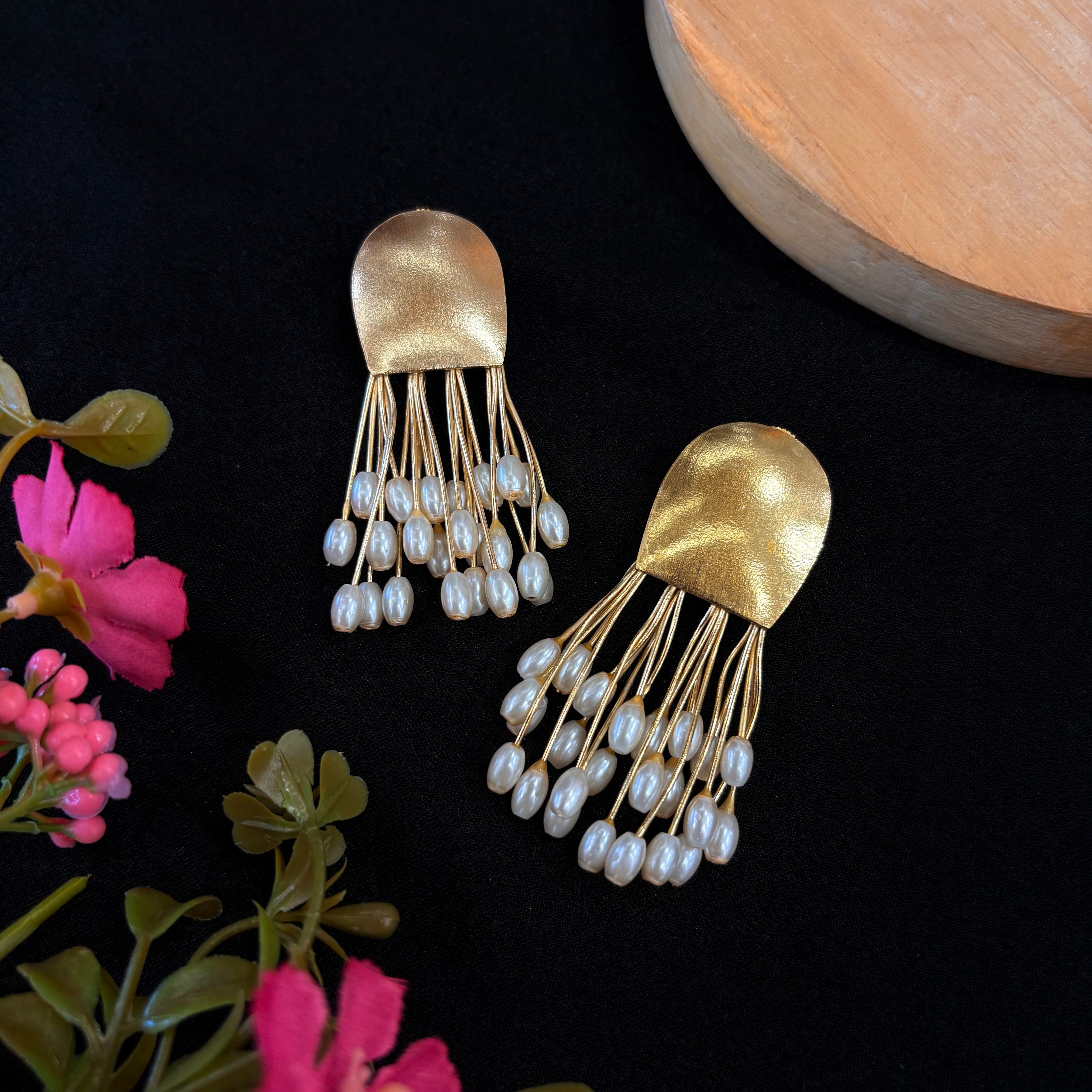 Pearl Cascade Tassel Earrings