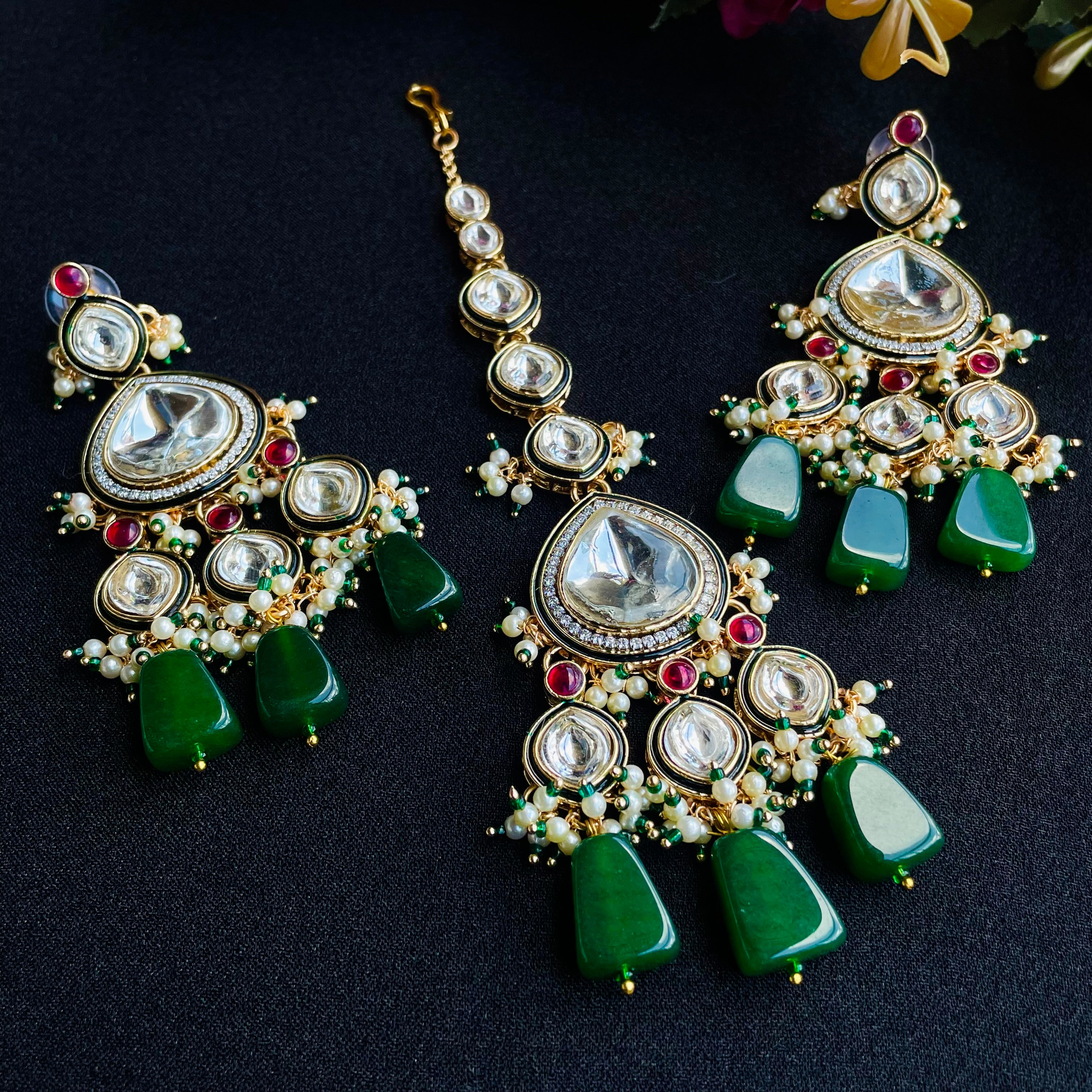 Nayaab Ramya Earrings with tikka