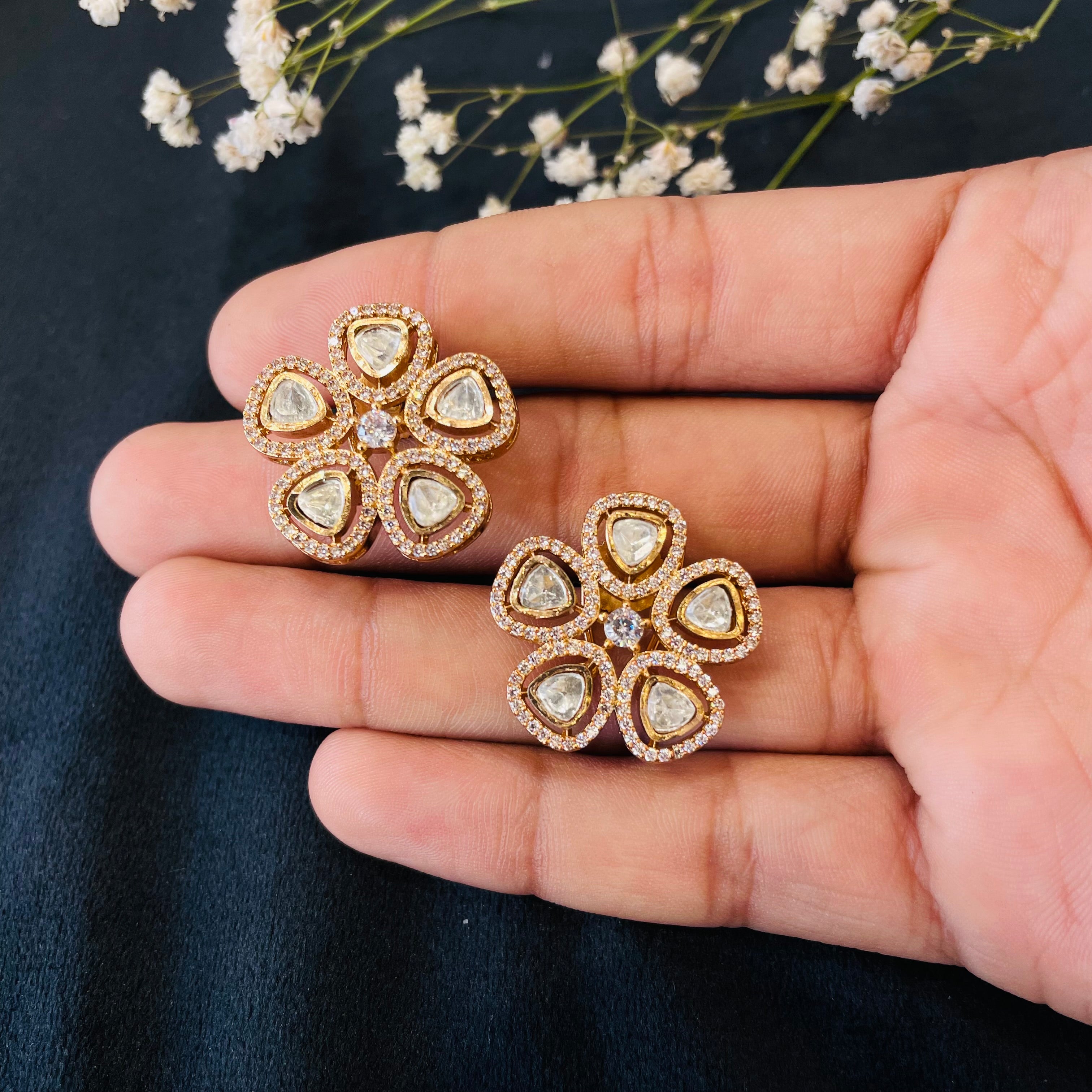 Nayaab Sona Polki Studs