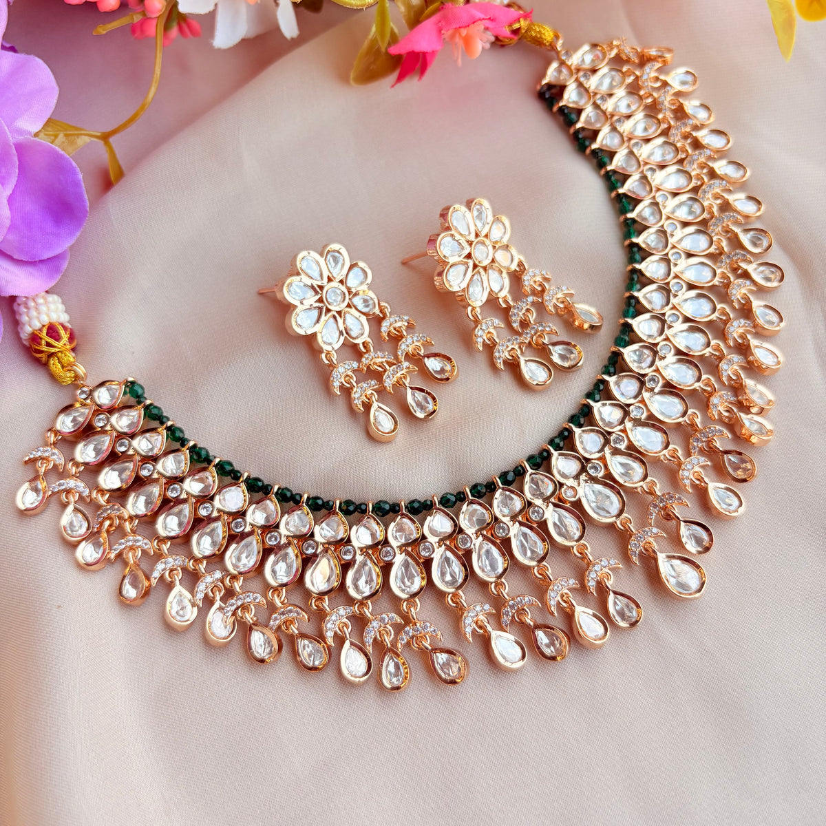 Aarohi Emerald Cascade Neckpiece