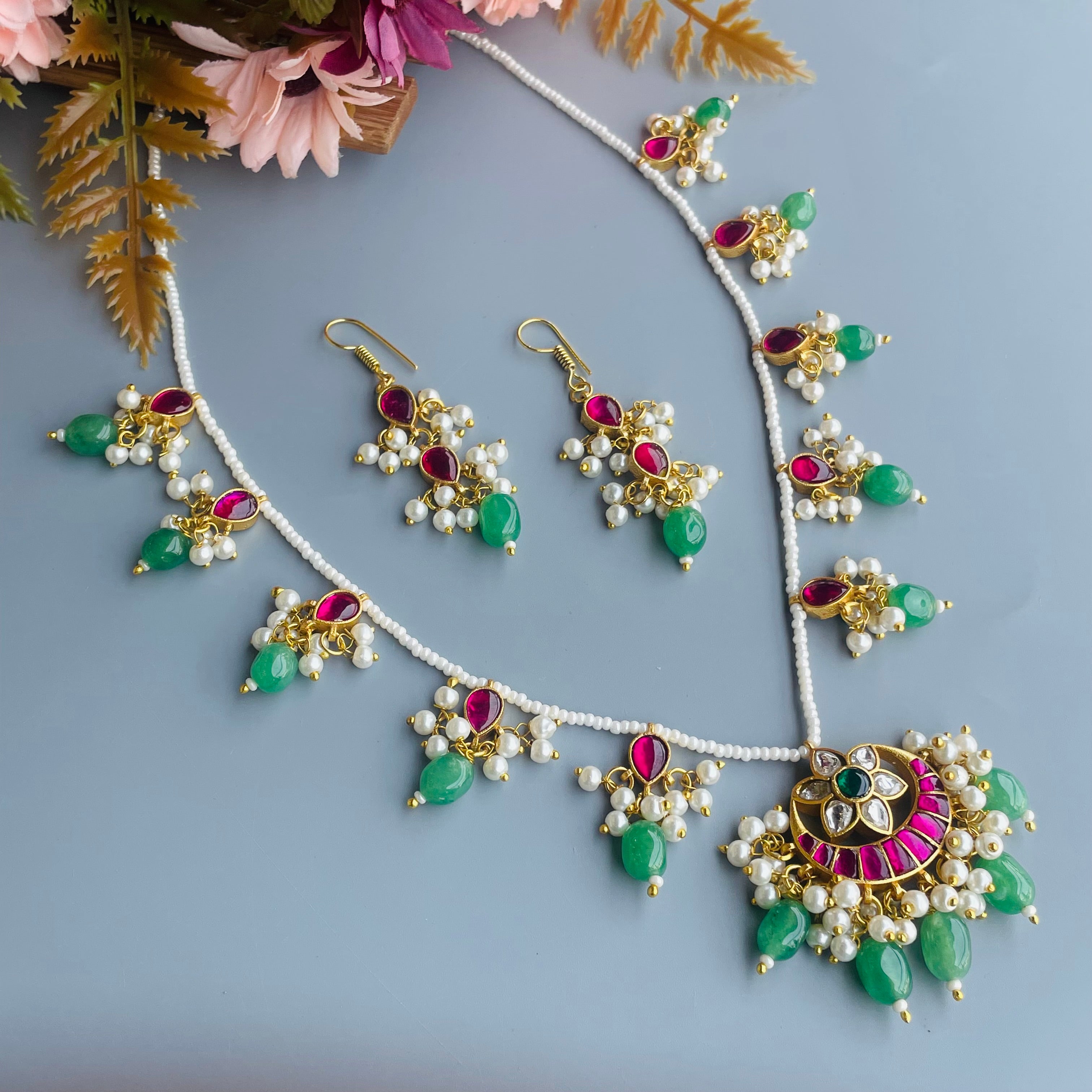 Nayaab Chand Tara Polki Neckpiece