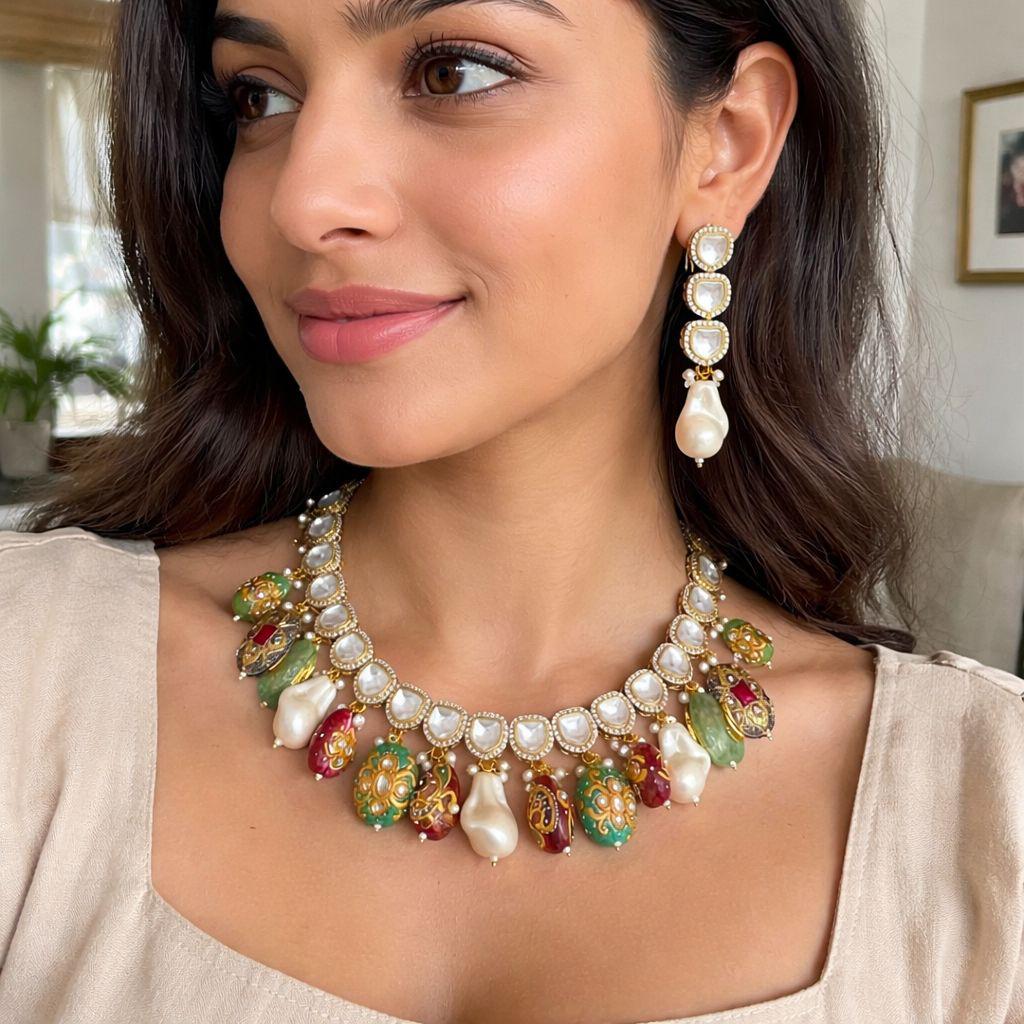 Nayaab Ishika Polki Neckpiece