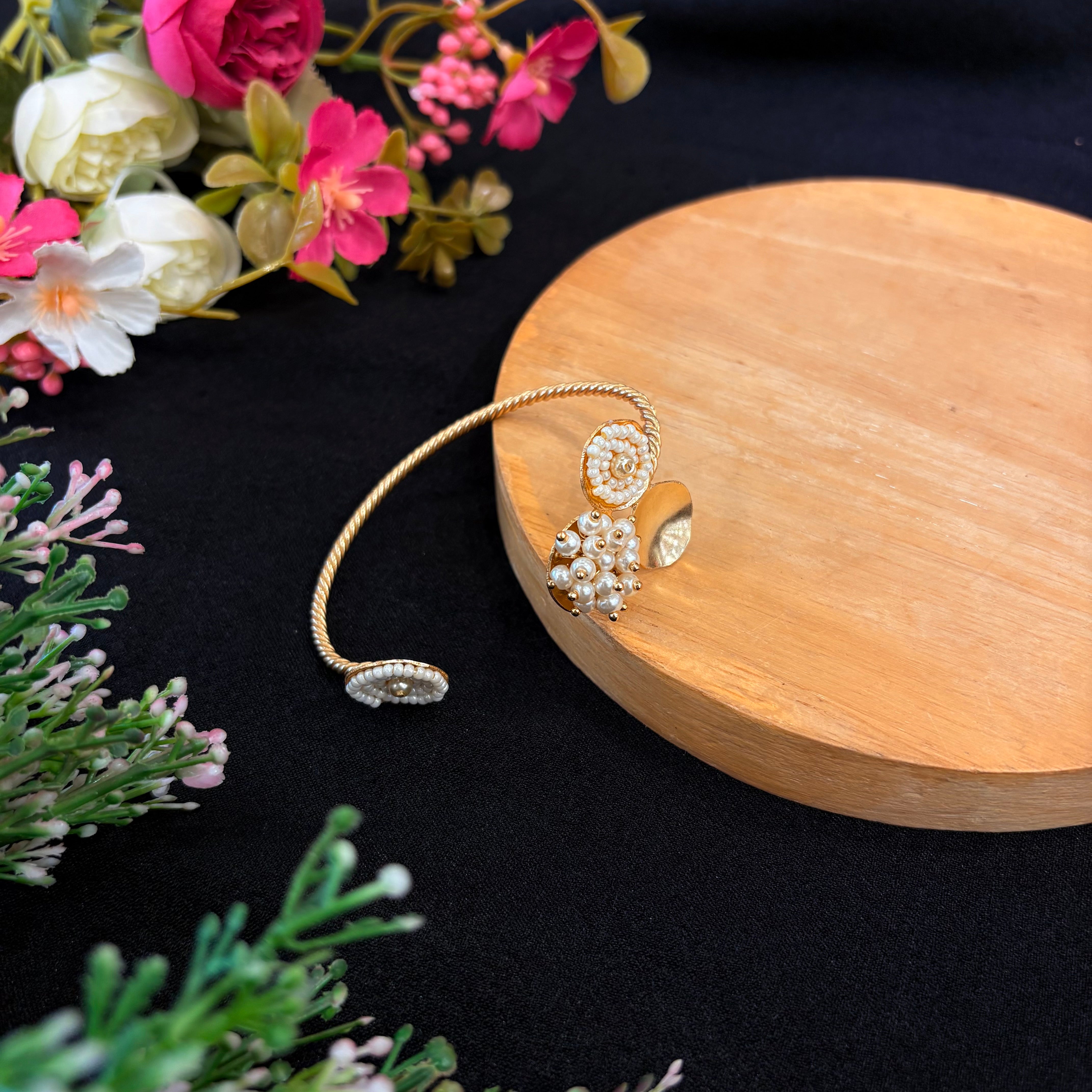 Pearl Bloom Twist Cuff