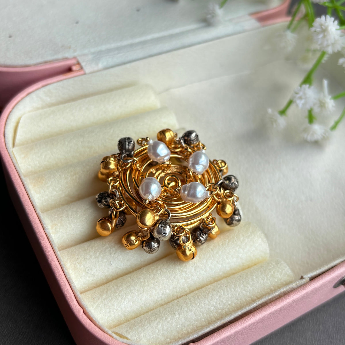 Zariya Pearl Coil Ring